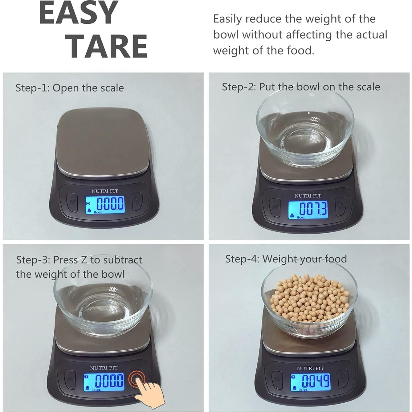 Balanza de Cocina Digital NUTRI FIT Ultra Slim 5kg Acero Inoxidable