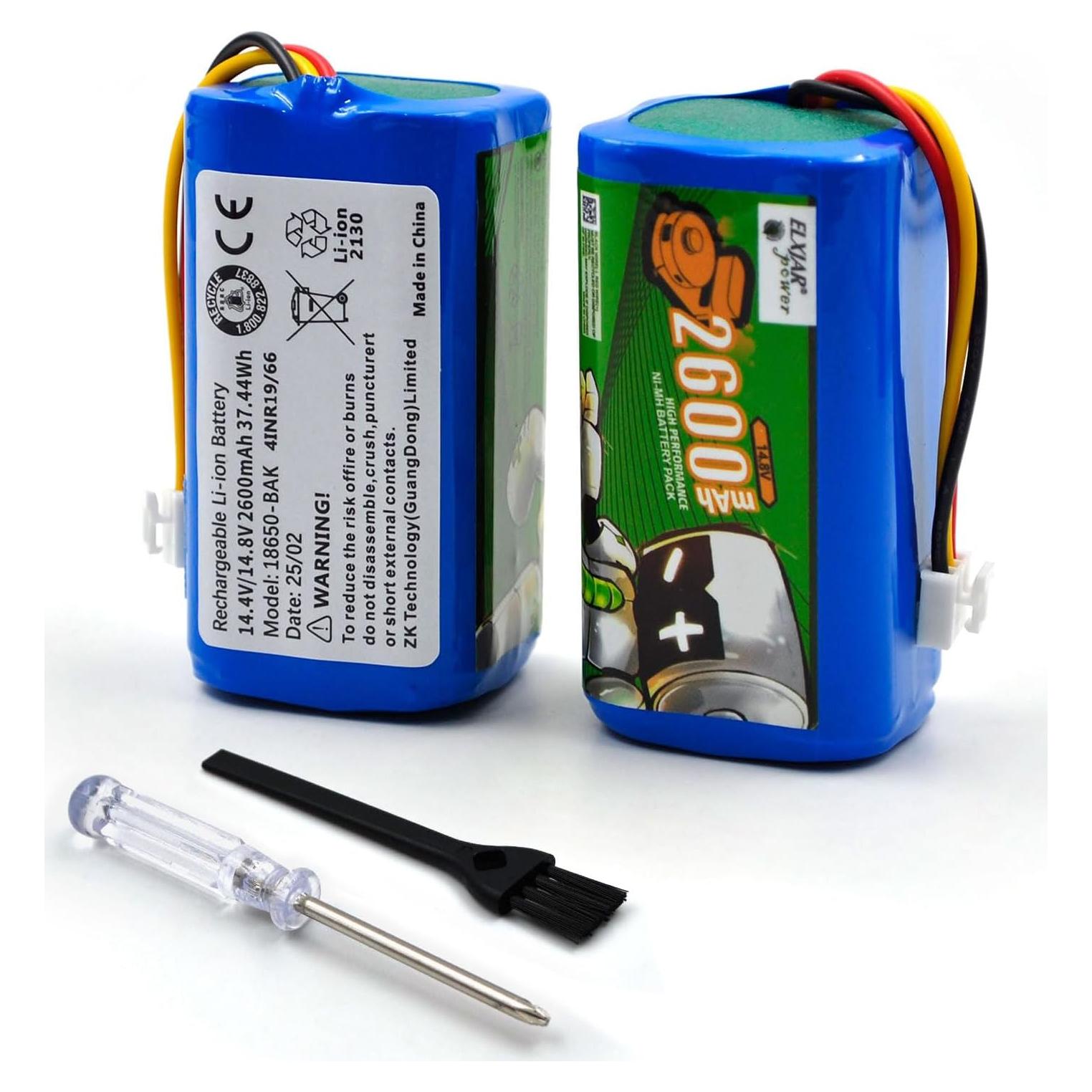 Batería de Reemplazo Li-ion 14.4V 2600mAh elxjar para Aspiradoras Robot