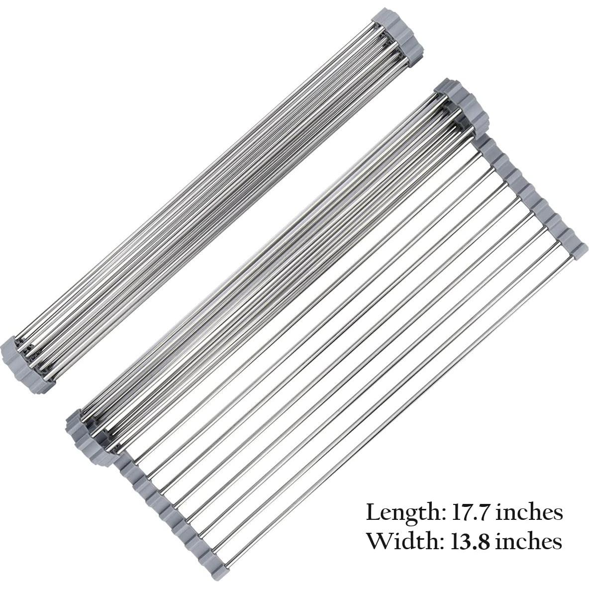 Escurridor de Platos Plegable Hhyn 45x35cm Acero Inoxidable Gris