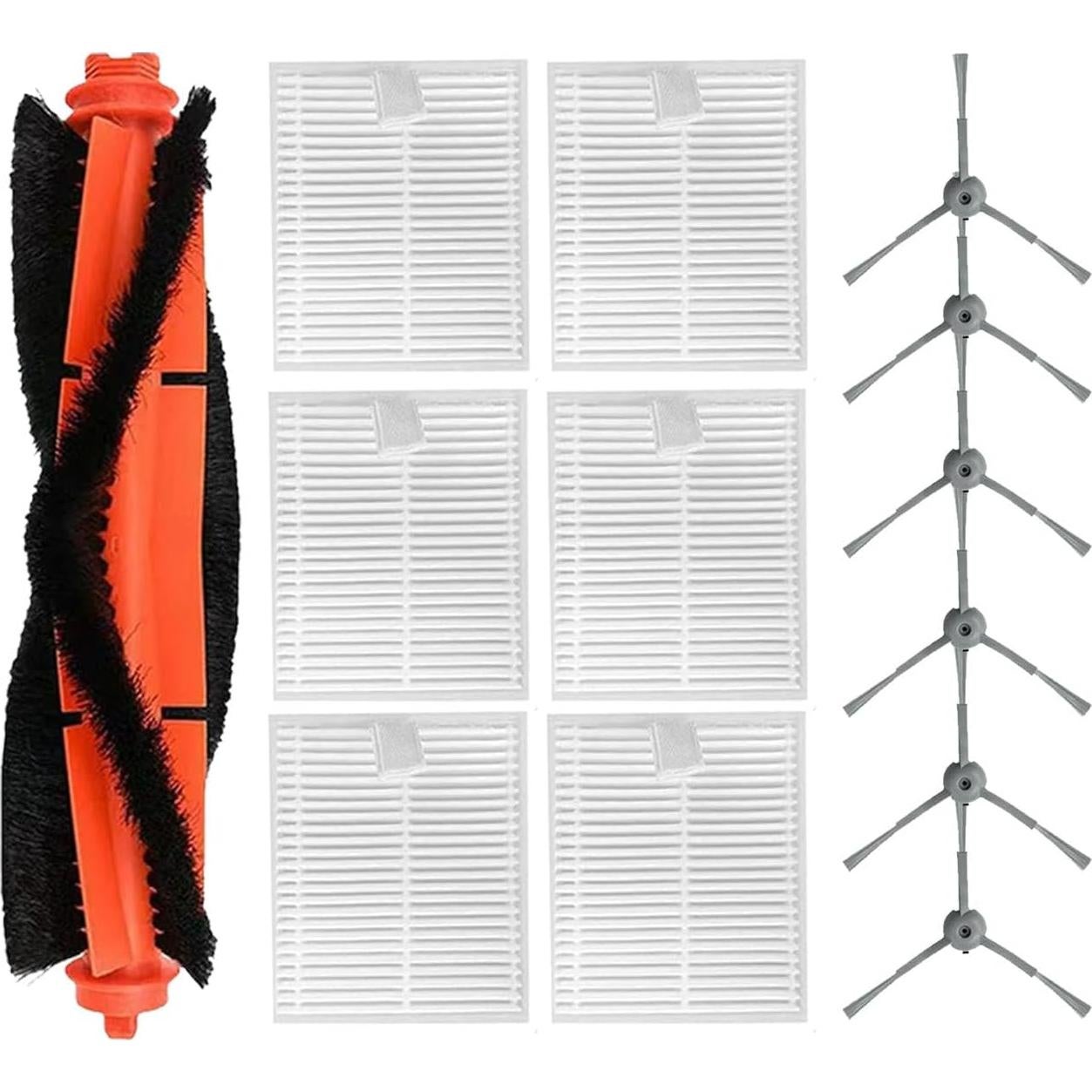 Kit de Repuesto para Aspiradora Lubluelu L20 / Honiture V8 Pro - 1 Cepillo Rodante, 6 Laterales, 6 Filtros HEPA