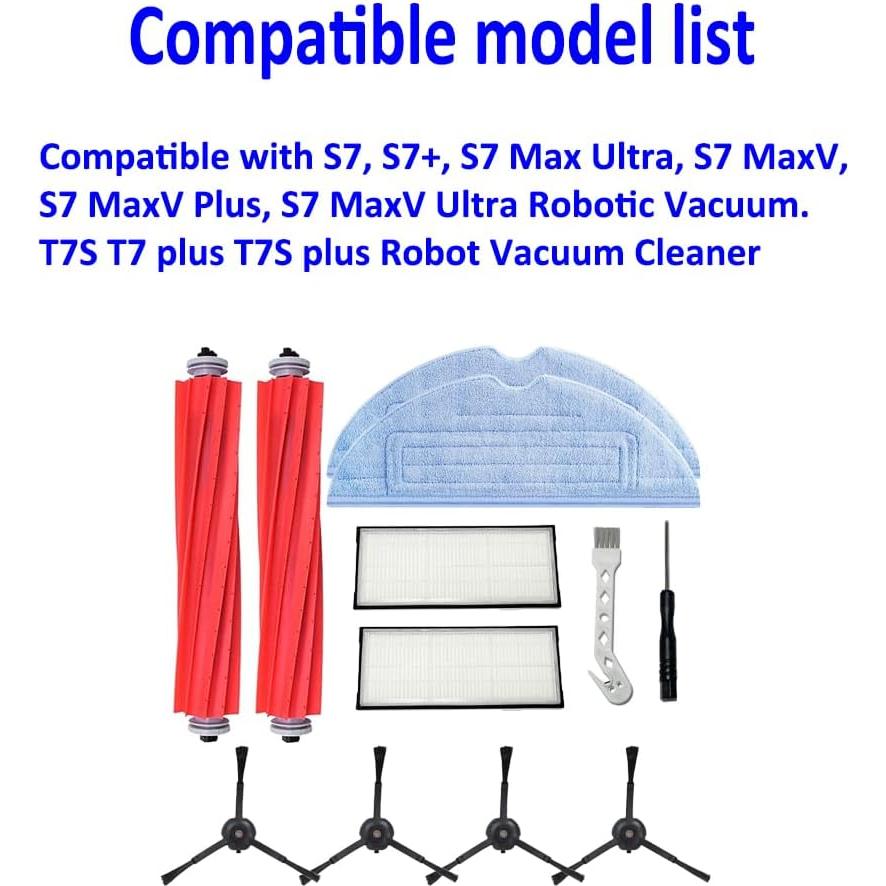 Repuestos Ugardo para Aspiradora Roborock S7 - 2 Cepillos, 2 Paños, 2 Filtros