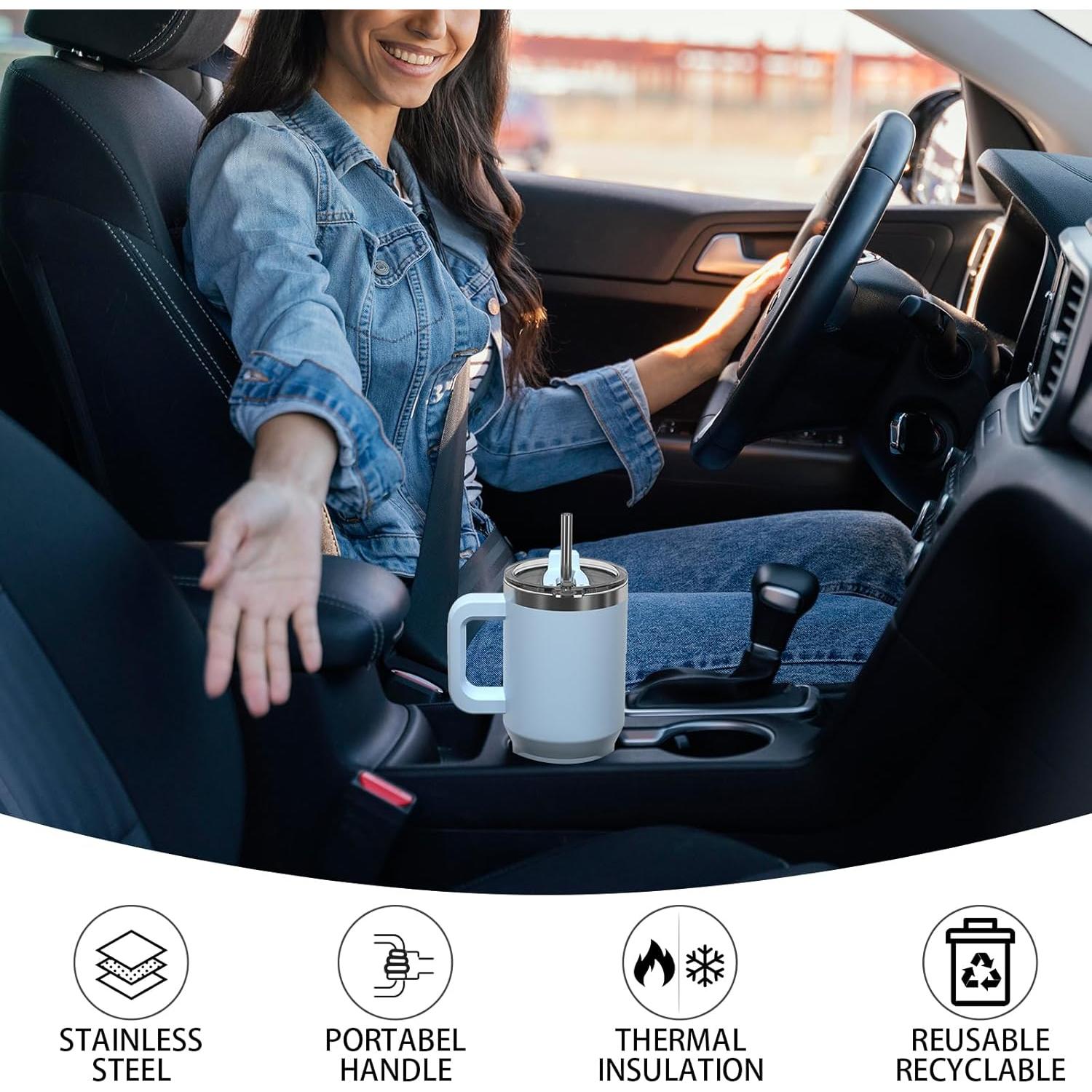 Taza de viaje WATERSY 20 oz acero inoxidable azul aislada