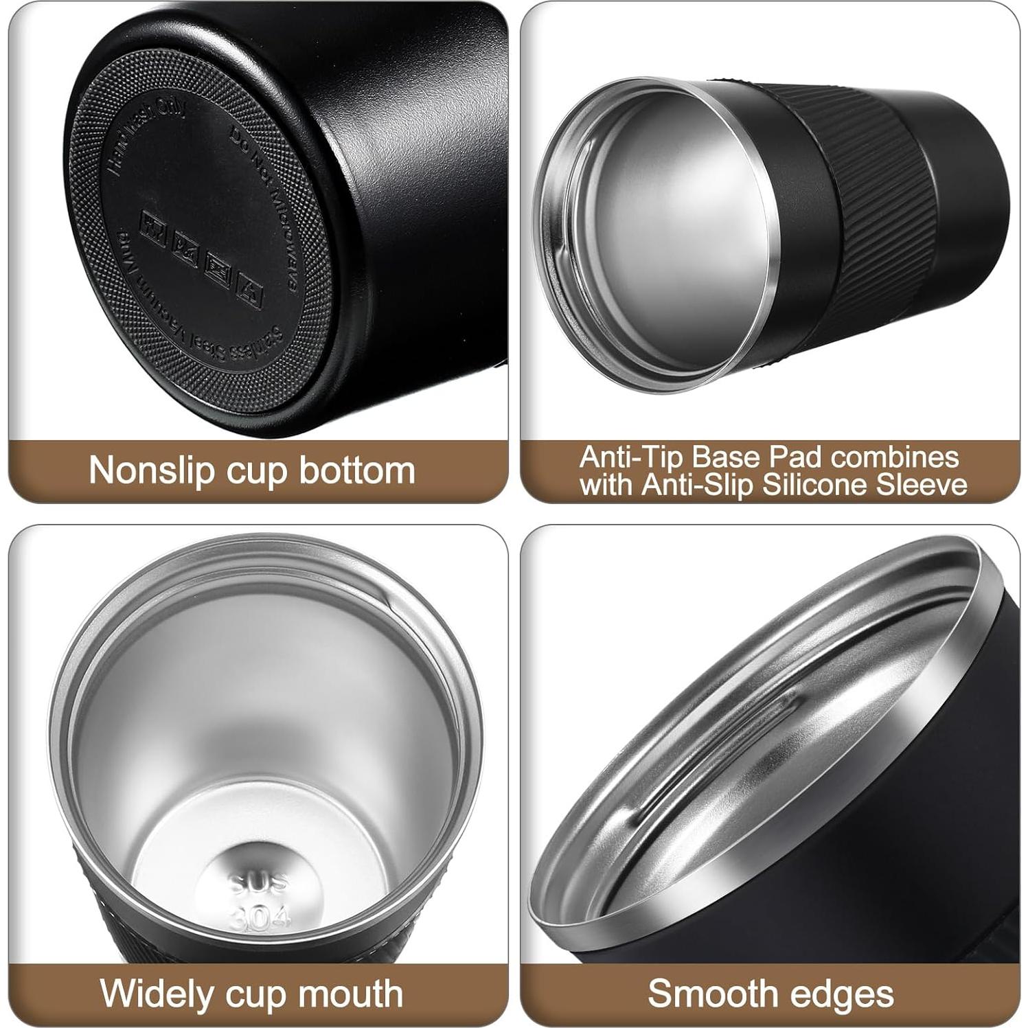 Taza de Café de Viaje Foaincore 6 Pcs 380 ml Acero Inoxidable