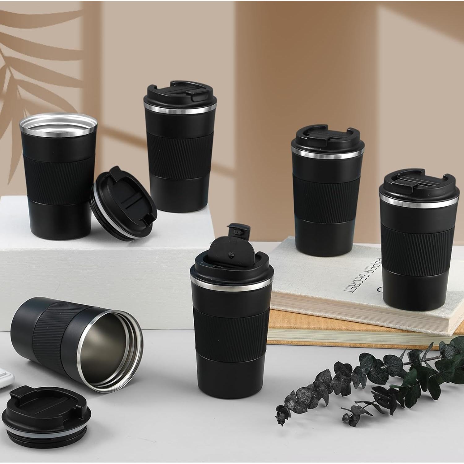 Taza de Café de Viaje Foaincore 6 Pcs 380 ml Acero Inoxidable