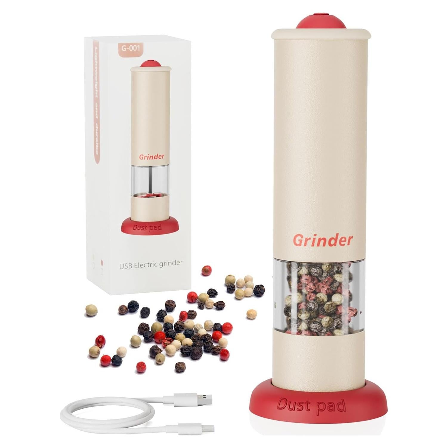 Juego de Molinillos Eléctricos de Sal y Pimienta DGINGEFATY Beige