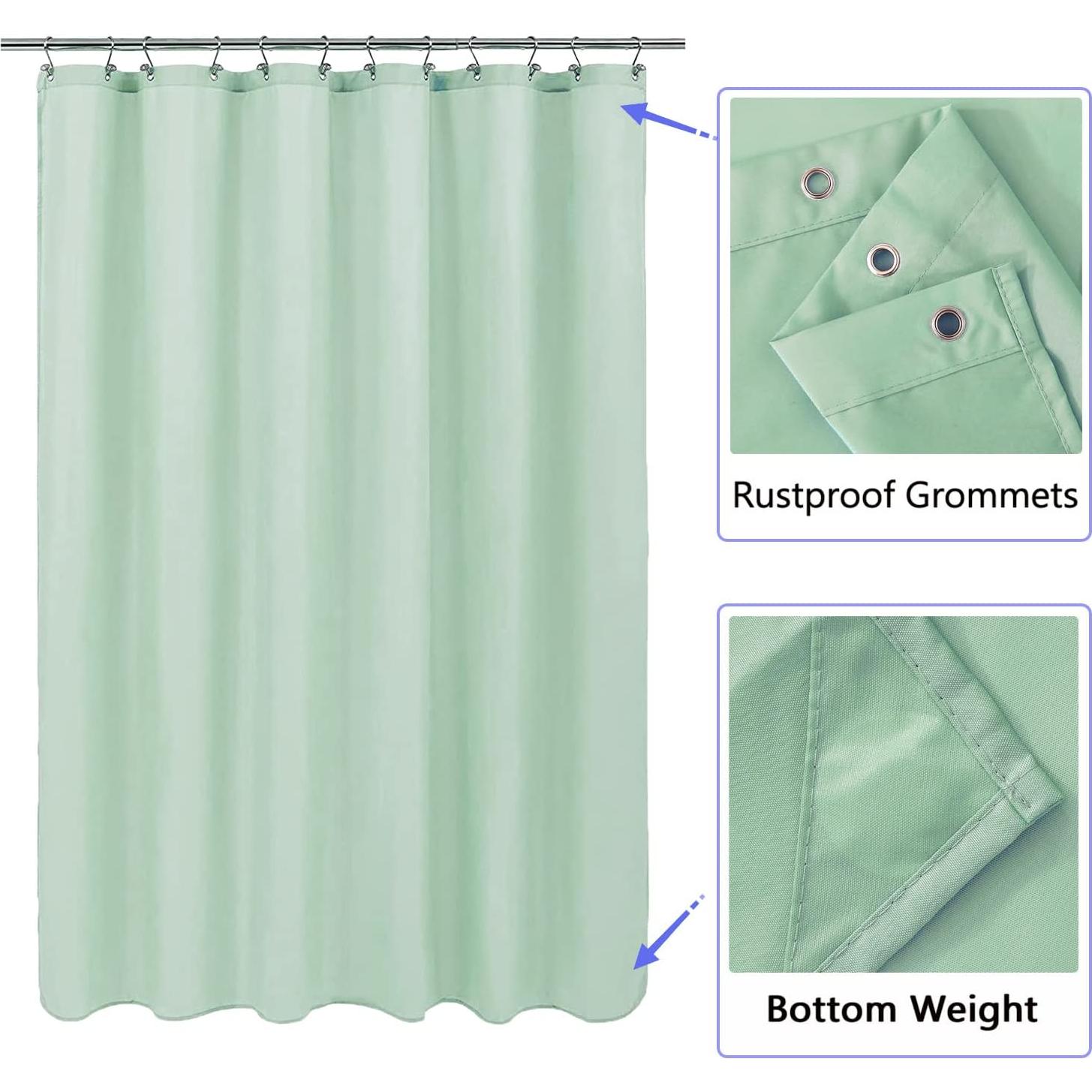 Cortina de Ducha LLSCL Verde Manzana Impermeable 182x182 cm