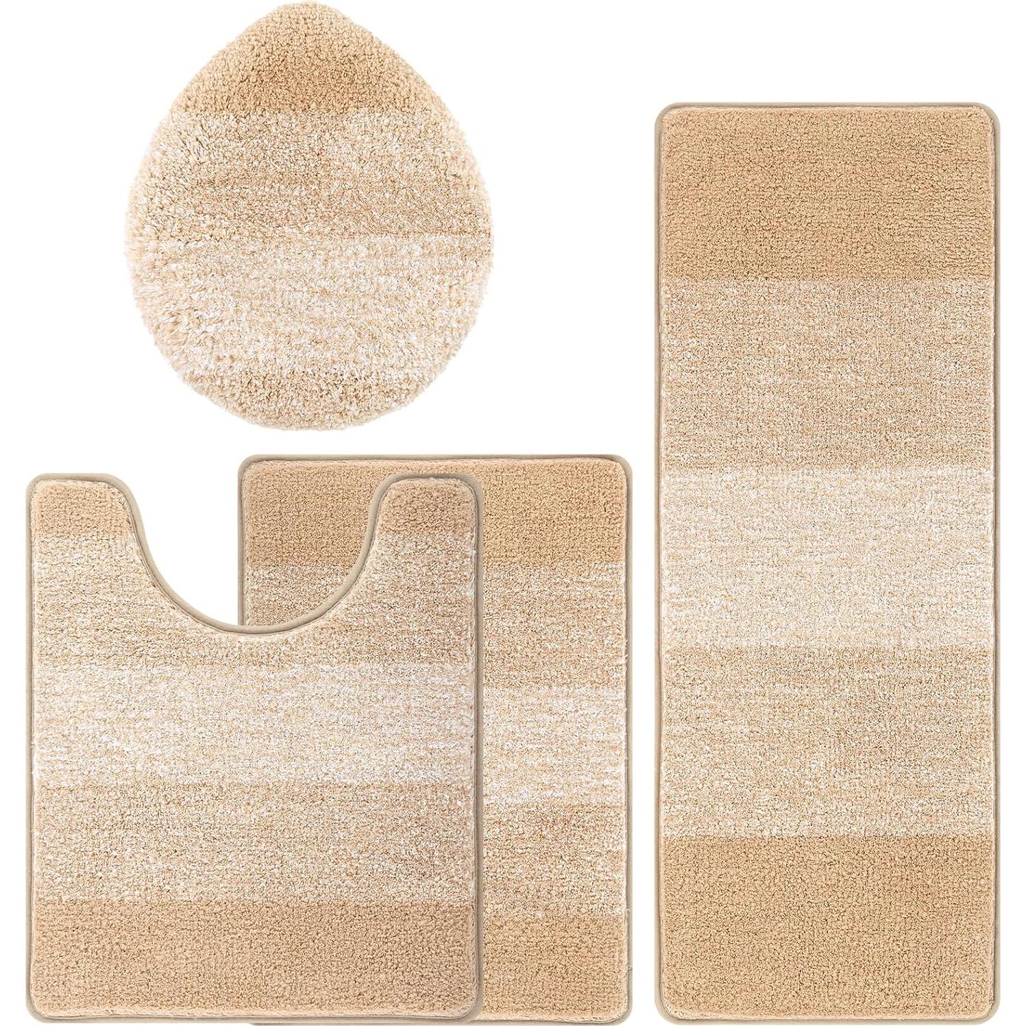 Conjunto de Alfombrillas de Baño Bsmathom 4 Piezas Antideslizante