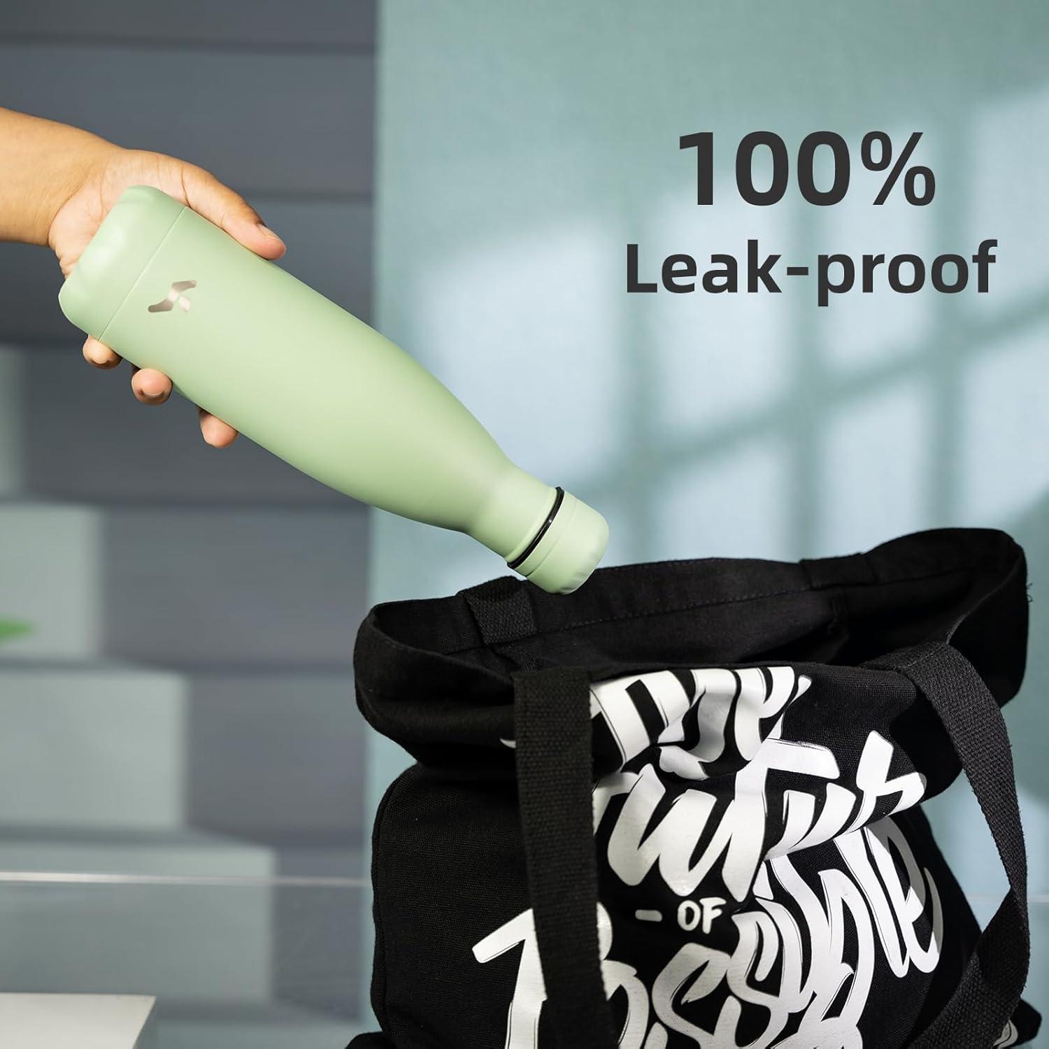 Botella de Agua Aislada Konokyo 500 ml Doble Pared Verde