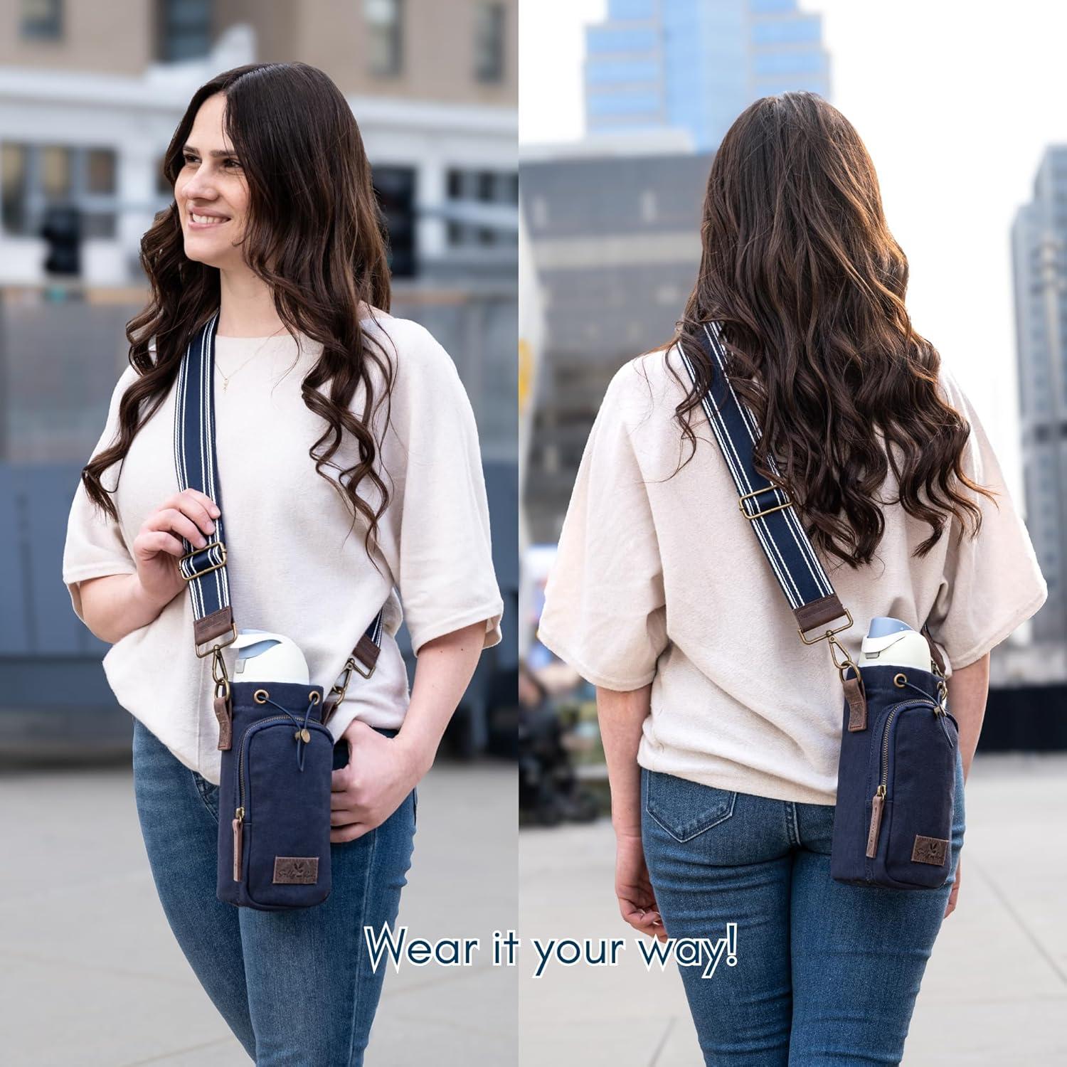 Bolsa de Agua Cruzada Solly and Rue | Lona Algodón Aislada