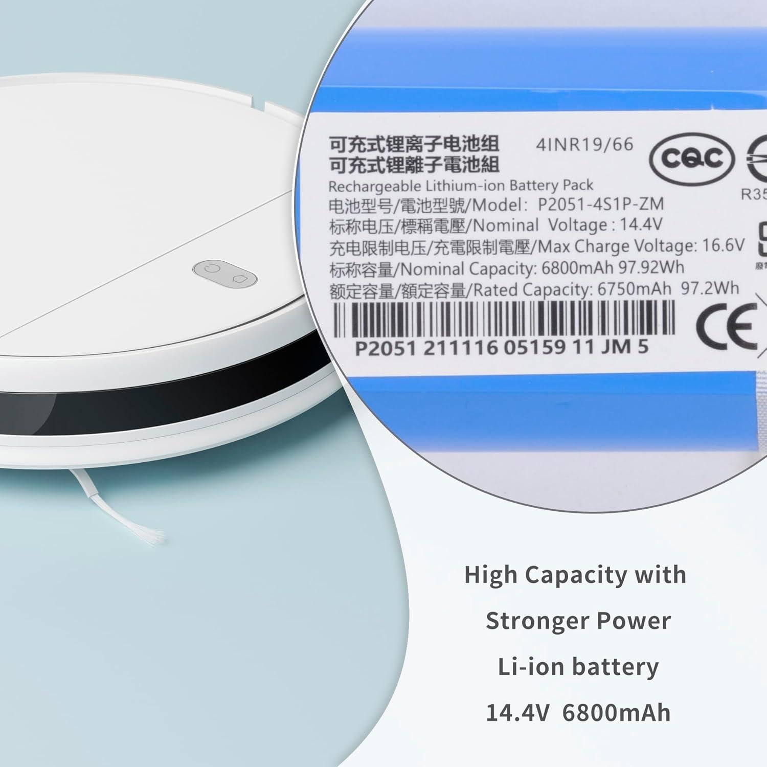 Batería de Reemplazo DGFTB 6800mAh 14.4V para AIRROBO T10+