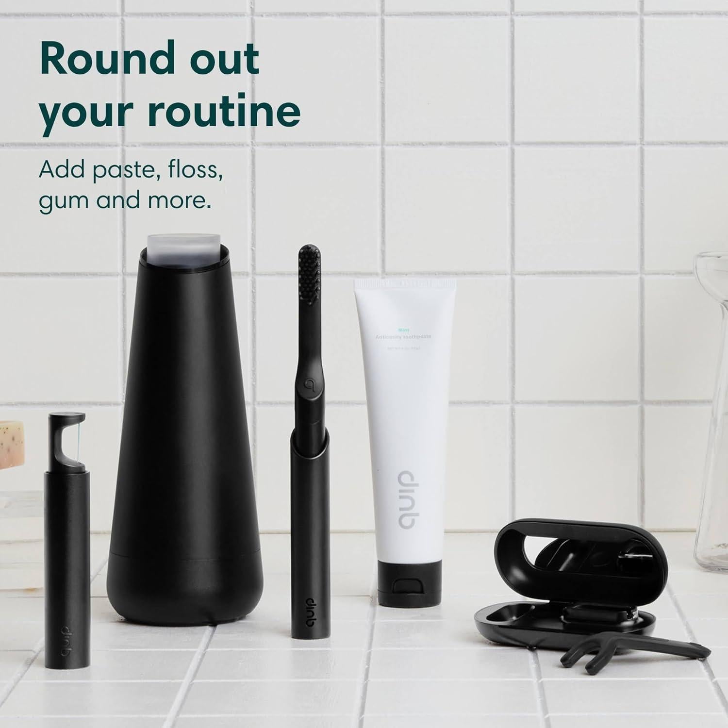 Cepillo de dientes eléctrico Quip negro recargable con Bluetooth