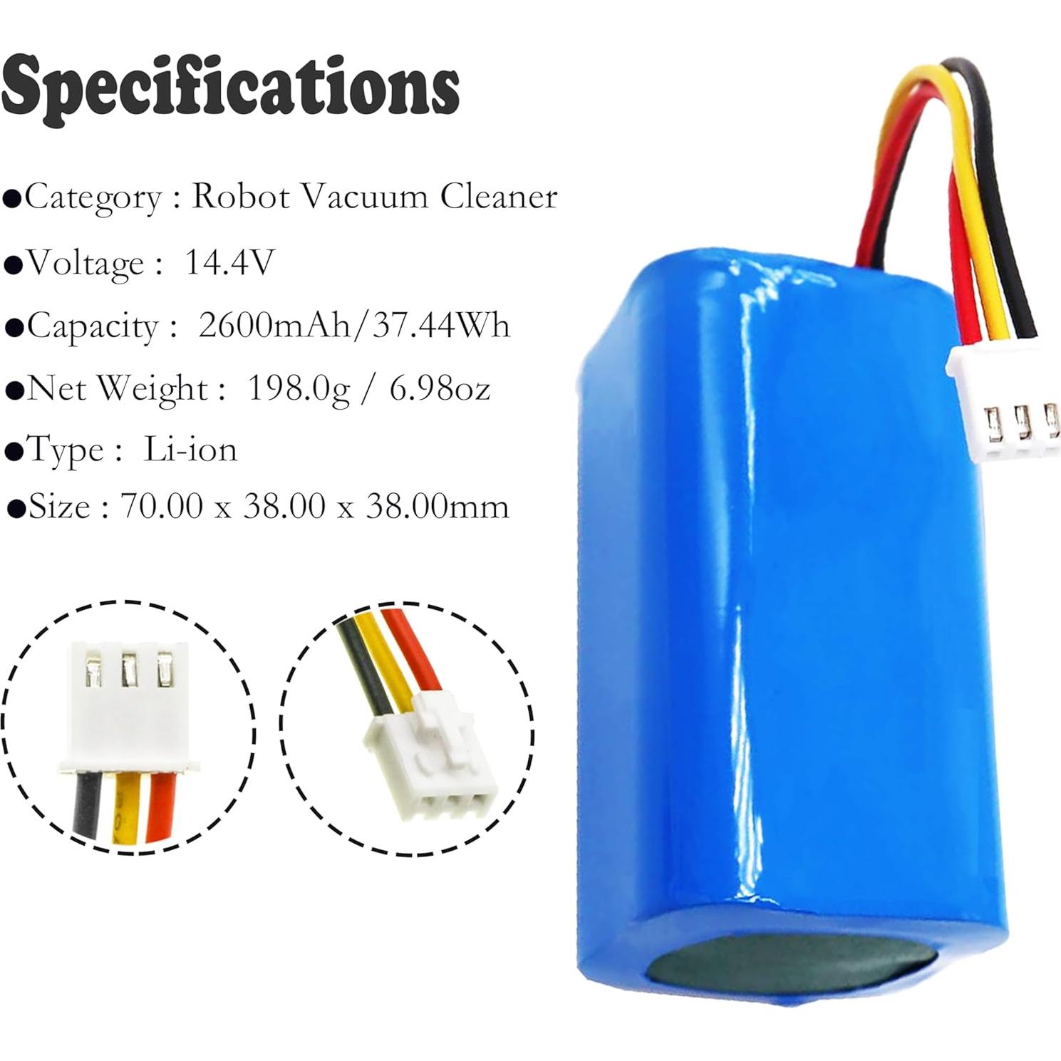 Batería Li-ion 14.4V 2600mAh para aspiradora robot Liectroux MD-C30B