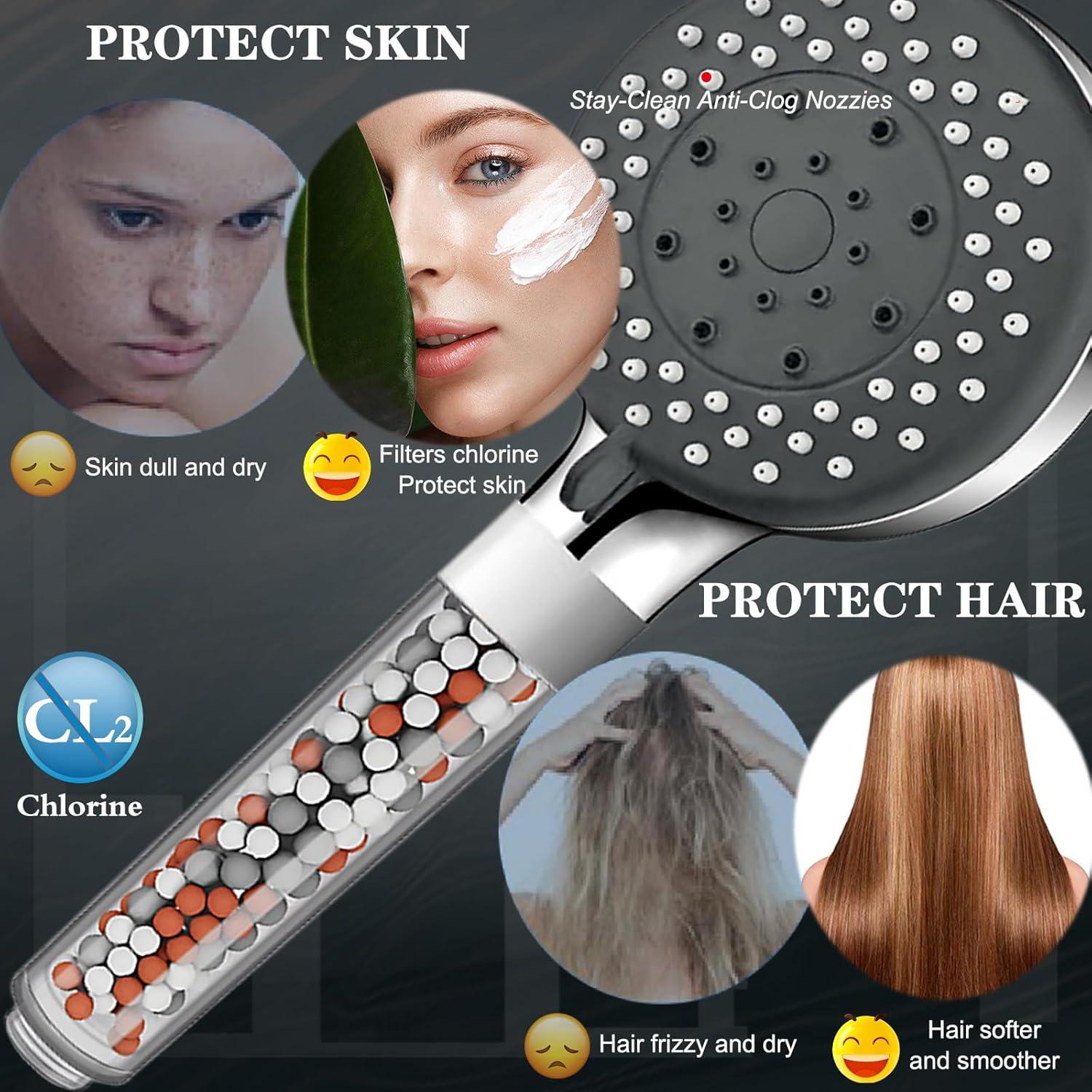 Combo de Ducha Filtrada BSTKEECL 12" Lluvia + Mano 5 Configuraciones