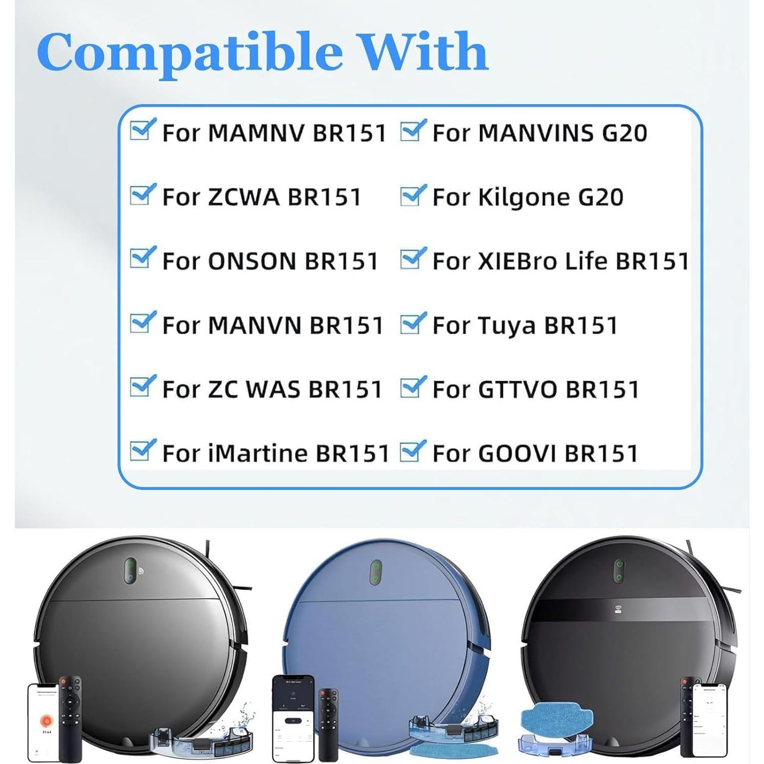 Kit de Repuesto JZSTARINGE para Aspiradora Robot BR150/BR151