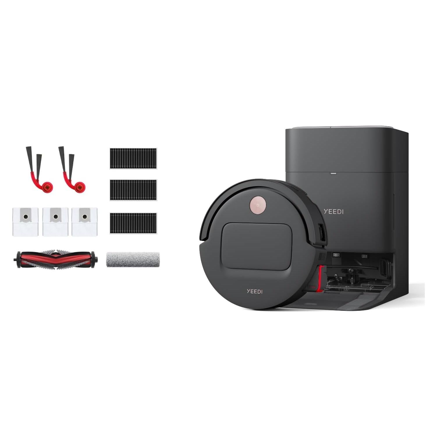 Robot Aspirador Yeedi M14 Plus Negro con Fregado y Accesorios