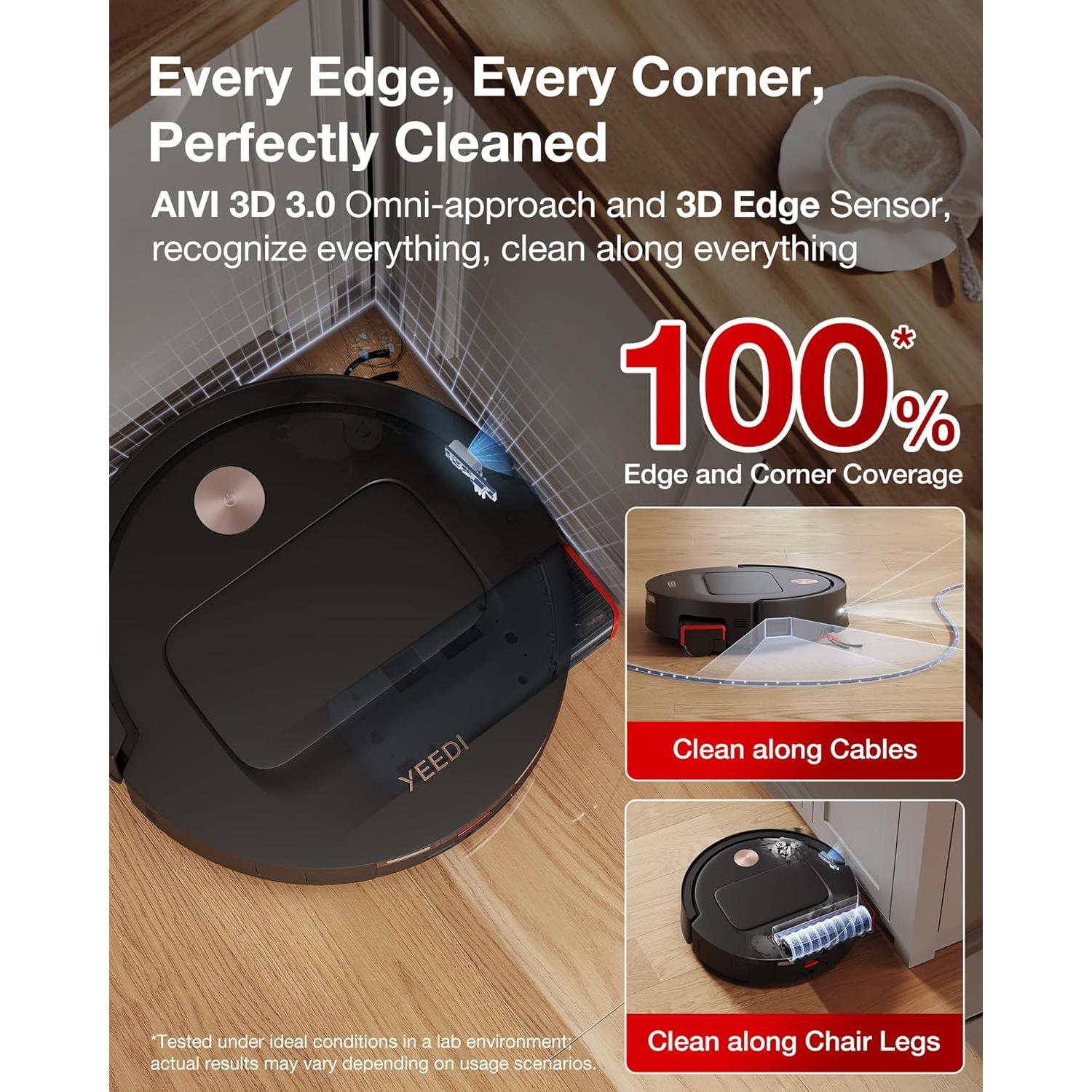 Robot Aspirador Yeedi M14 Plus Negro con Fregado y Accesorios