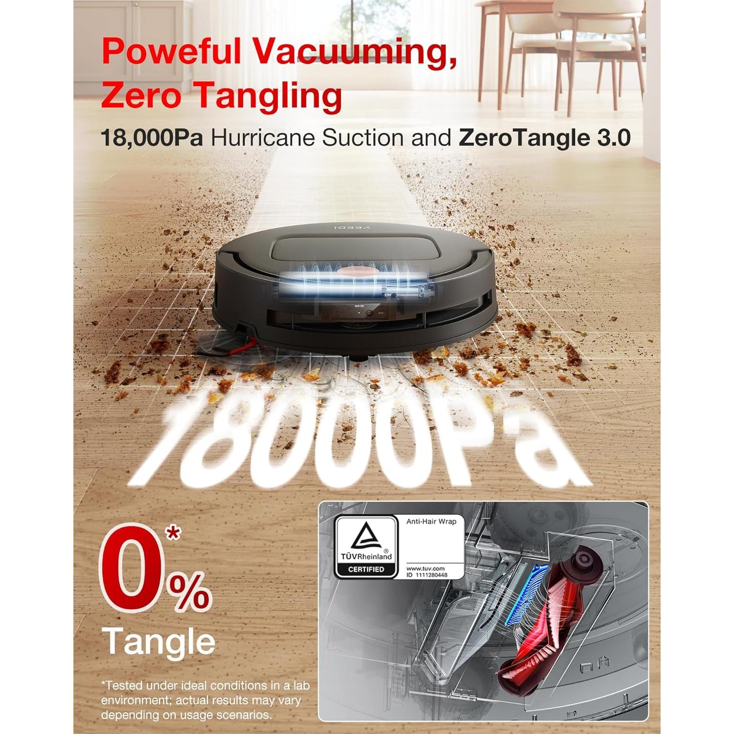 Robot Aspirador Yeedi M14 Plus Negro con Fregado y Accesorios