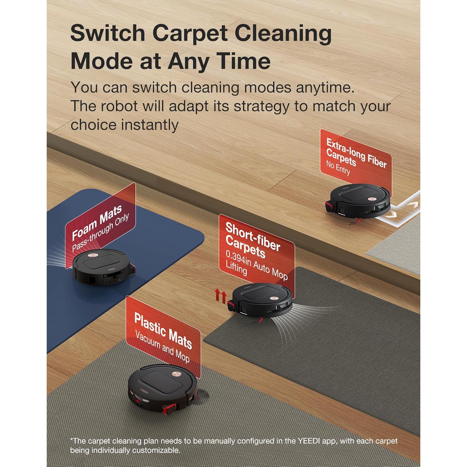 Robot Aspirador Yeedi M14 Plus Negro con Fregado y Accesorios