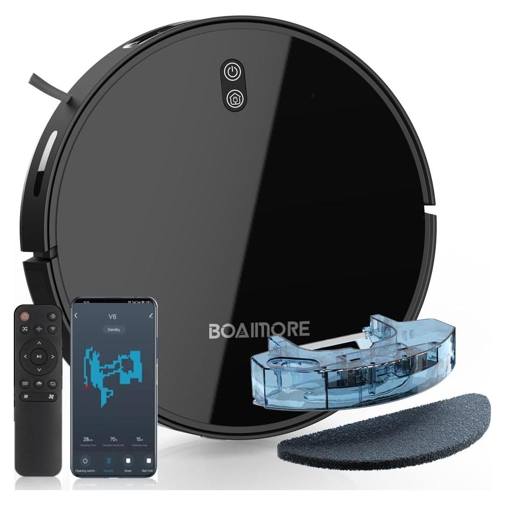 Robot Aspirador BOAIMORE V6 con Mopa, Succión 3500PA, Control App
