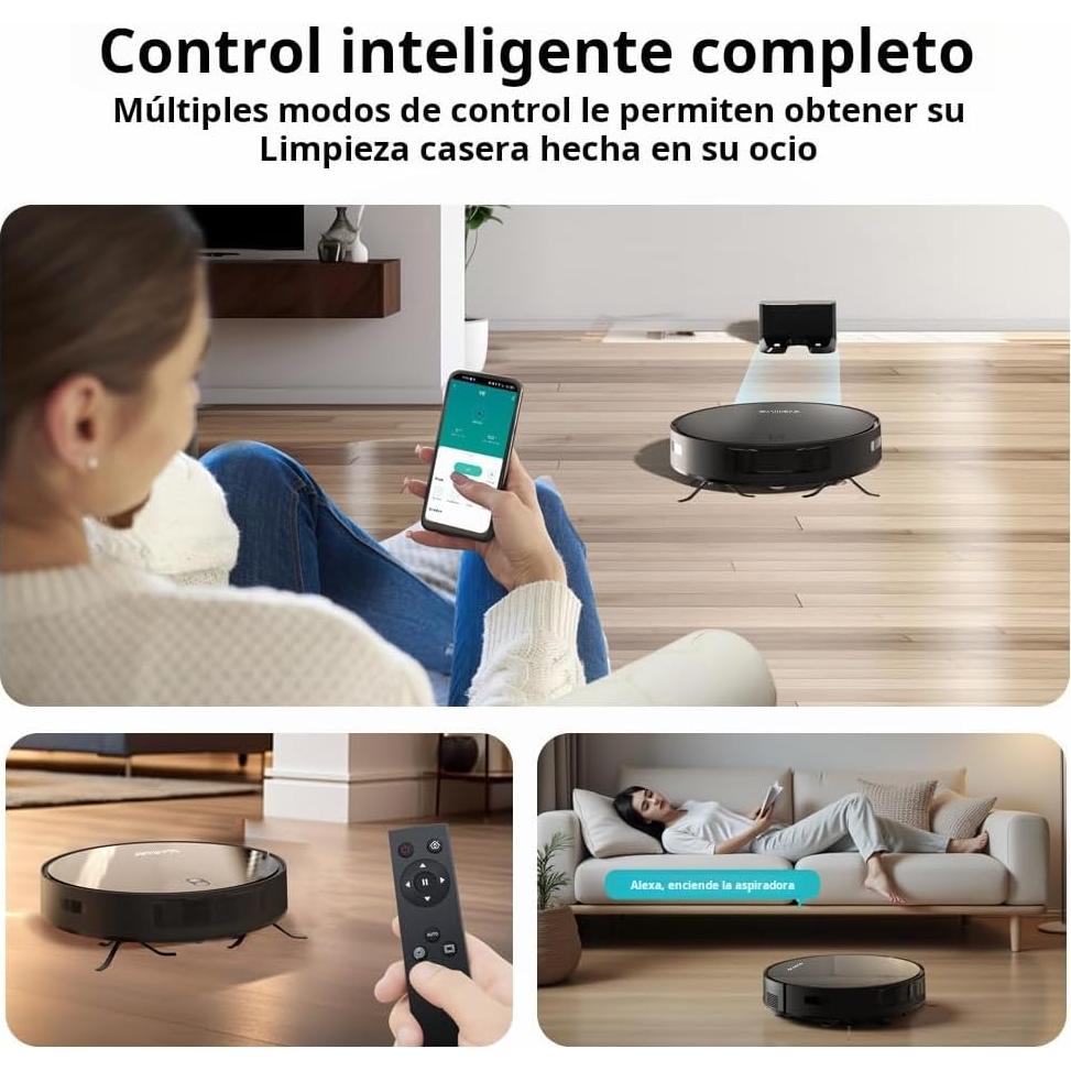 Robot Aspirador BOAIMORE V6 con Mopa, Succión 3500PA, Control App