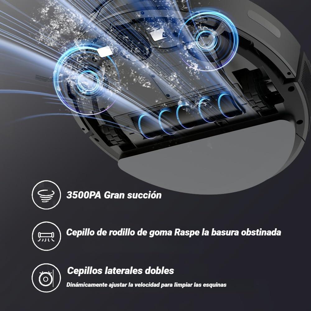 Robot Aspirador BOAIMORE V6 con Mopa, Succión 3500PA, Control App