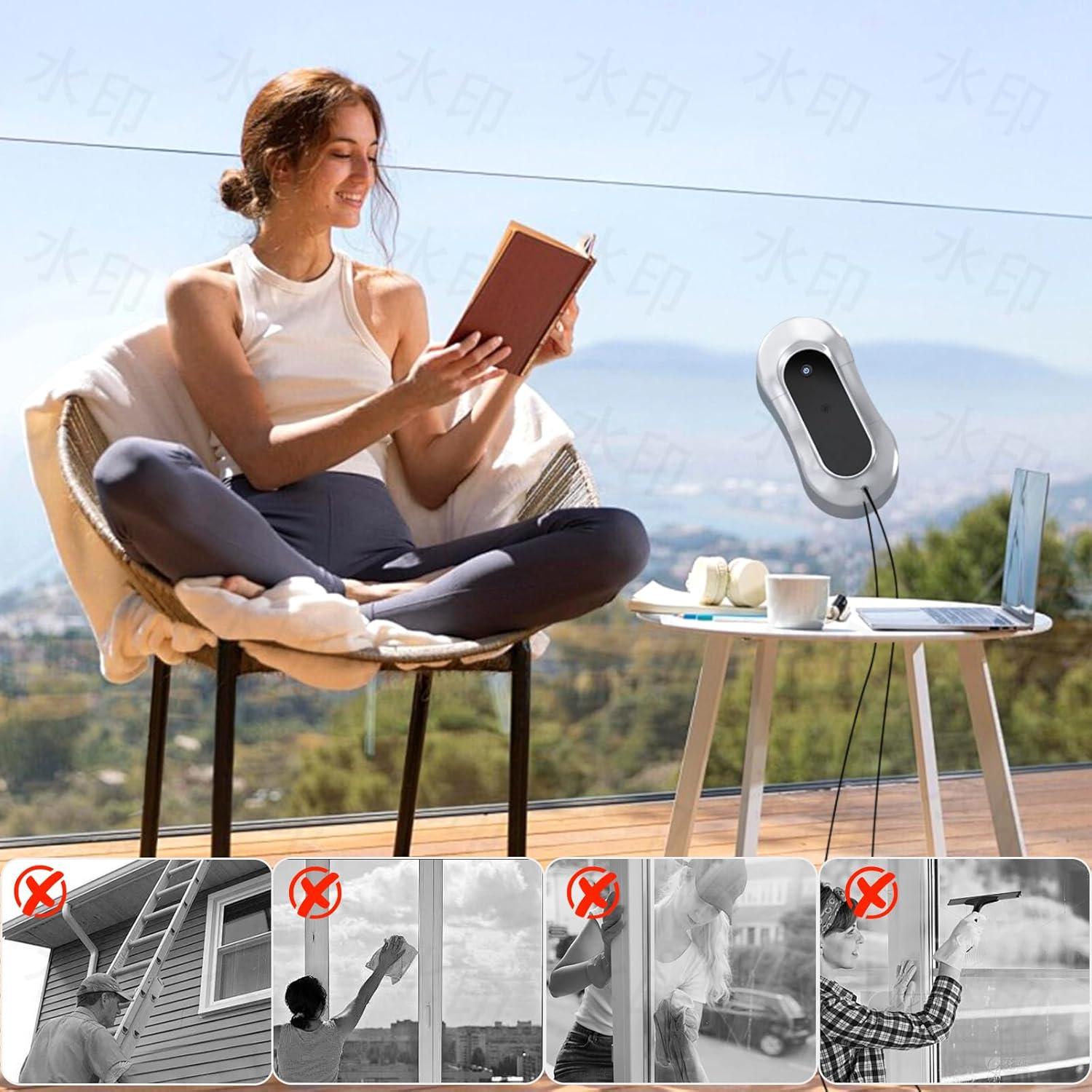 Robot Limpiador de Ventanas eTRY X11, Doble Rocío, AI, 70ml