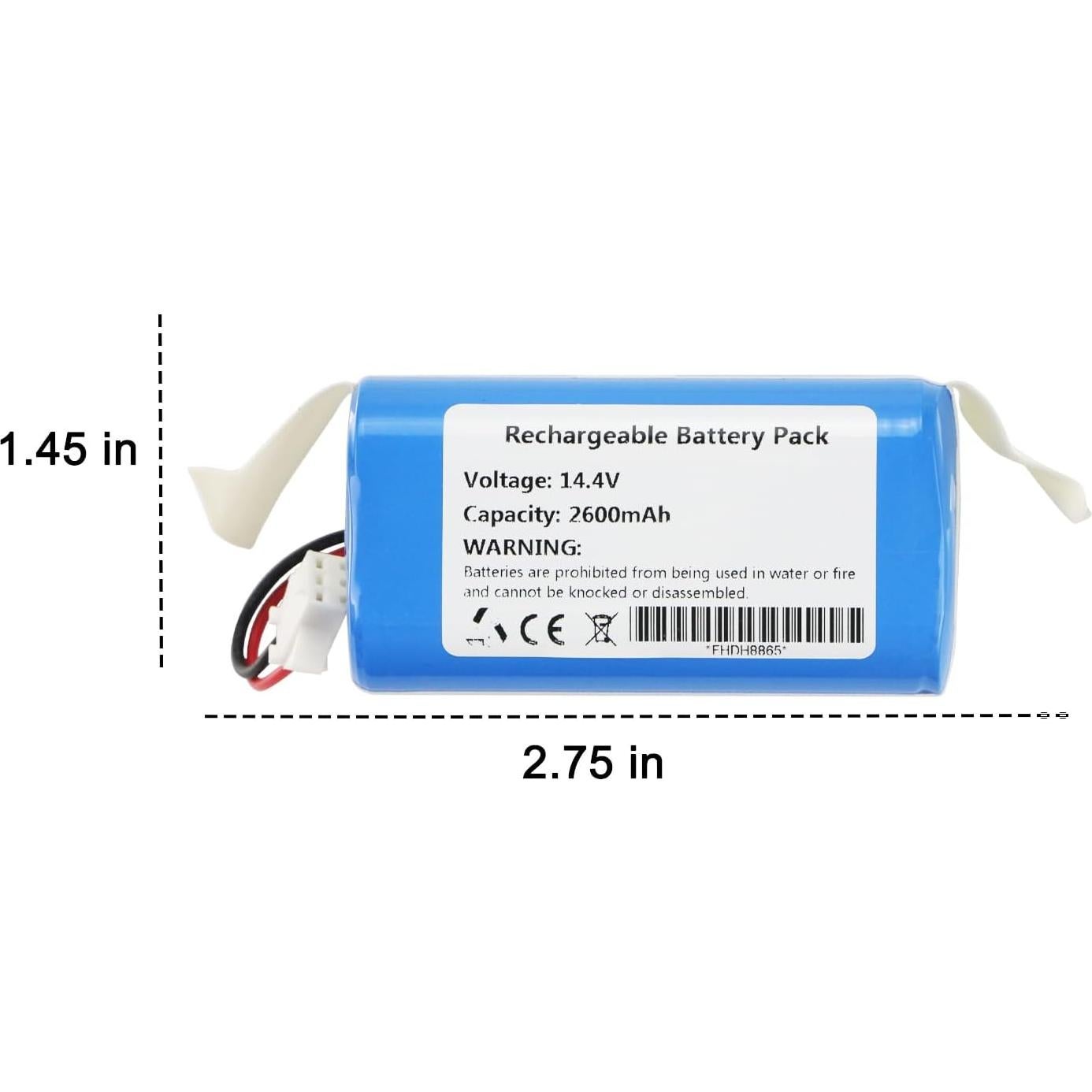 Batería de Reemplazo 14.4V 2600mAh para Aspiradora Yeedi/Tikom