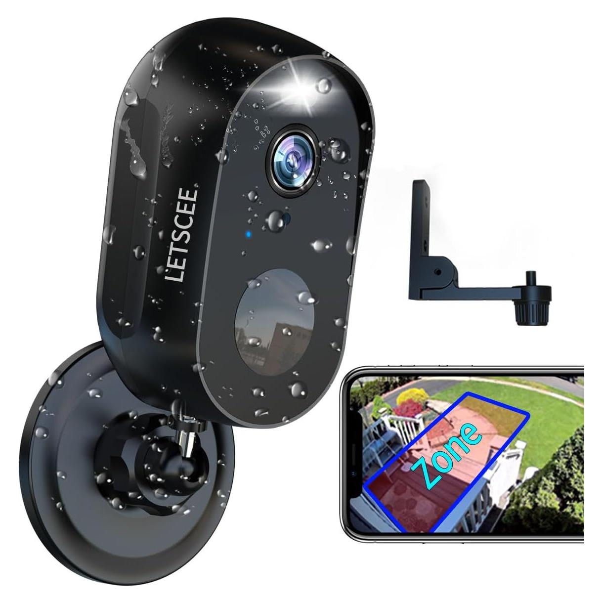 Cámara de Seguridad Inalámbrica LETSCEE 2K con Audio y Visión Nocturna