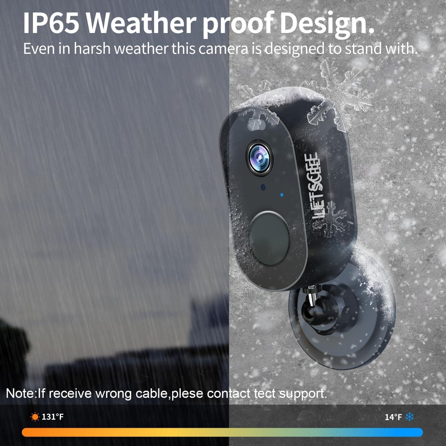 Cámara de Seguridad Inalámbrica LETSCEE 2K con Audio y Visión Nocturna