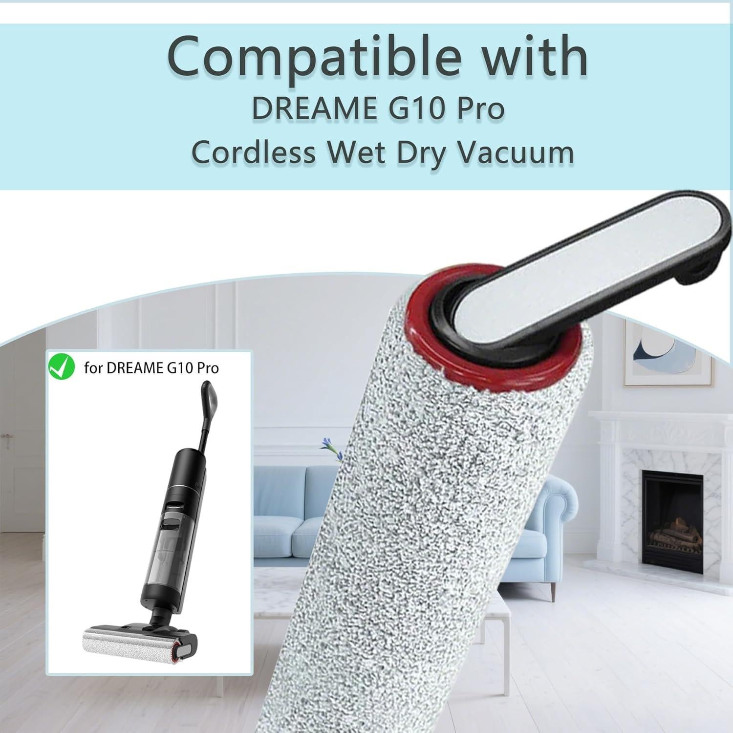 Piezas de Repuesto para Aspiradora Robot DREAME G10 Pro - 2 Cepillos Rodantes, 1 Cepillo de Limpieza, 2 Filtros HEPA