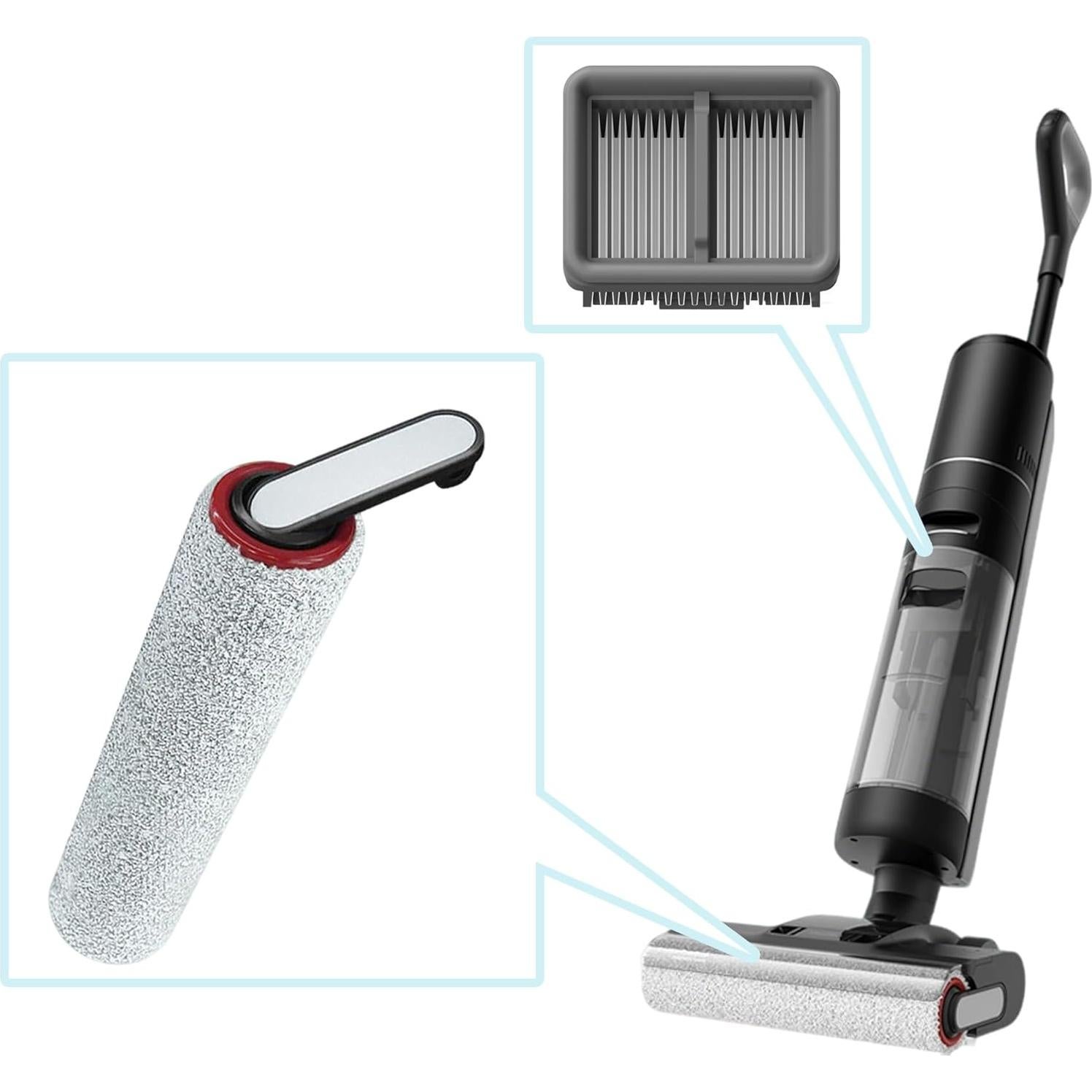 Piezas de Repuesto para Aspiradora Robot DREAME G10 Pro - 2 Cepillos Rodantes, 1 Cepillo de Limpieza, 2 Filtros HEPA