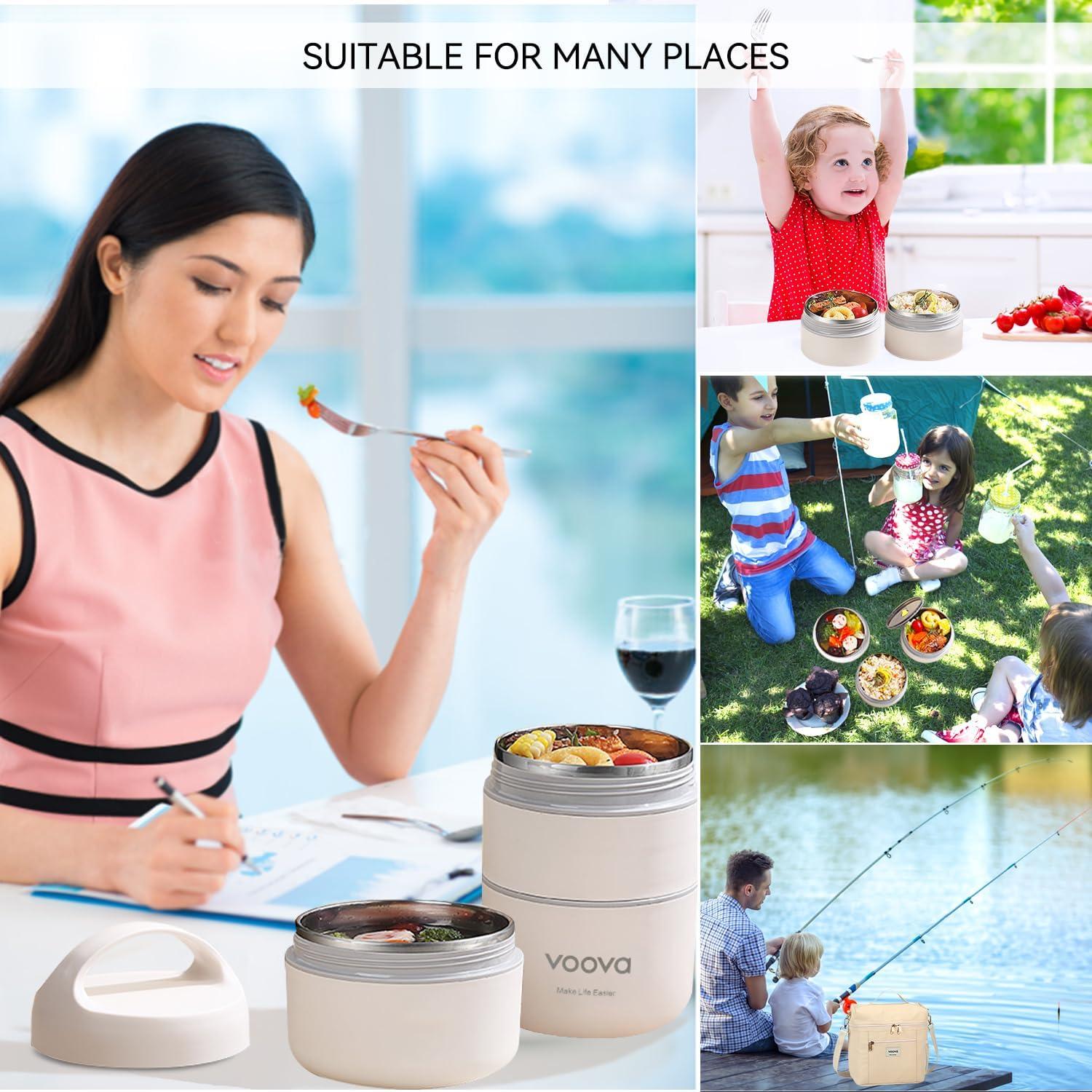 Caja Térmica Apilable Voova de Acero Inoxidable 3 Niveles