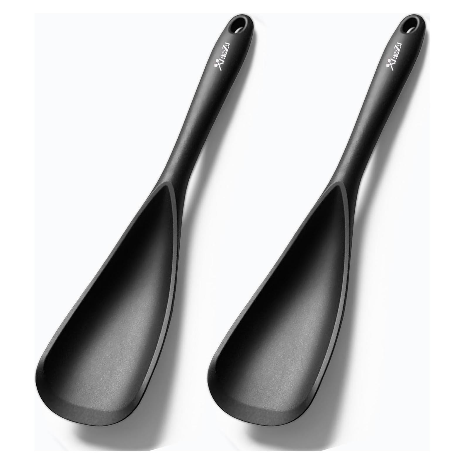 Cuchara Espátula de Silicona XiaoZu 32 cm 2 Pzs Negra