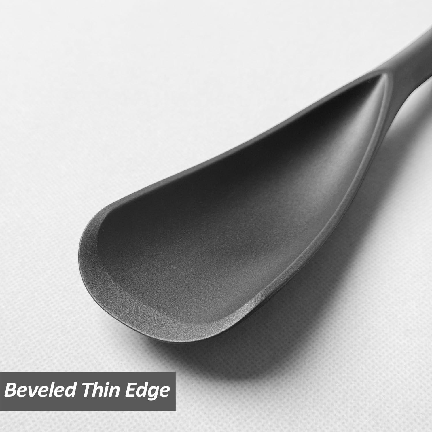 Cuchara Espátula de Silicona XiaoZu 32 cm 2 Pzs Negra