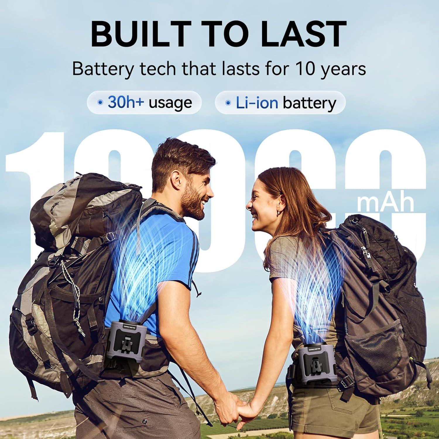 Ventilador de Cintura Aristide Recargable USB 10000mAh