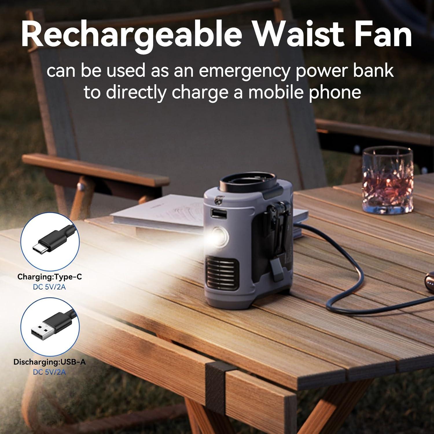 Ventilador de Cintura Aristide Recargable USB 10000mAh