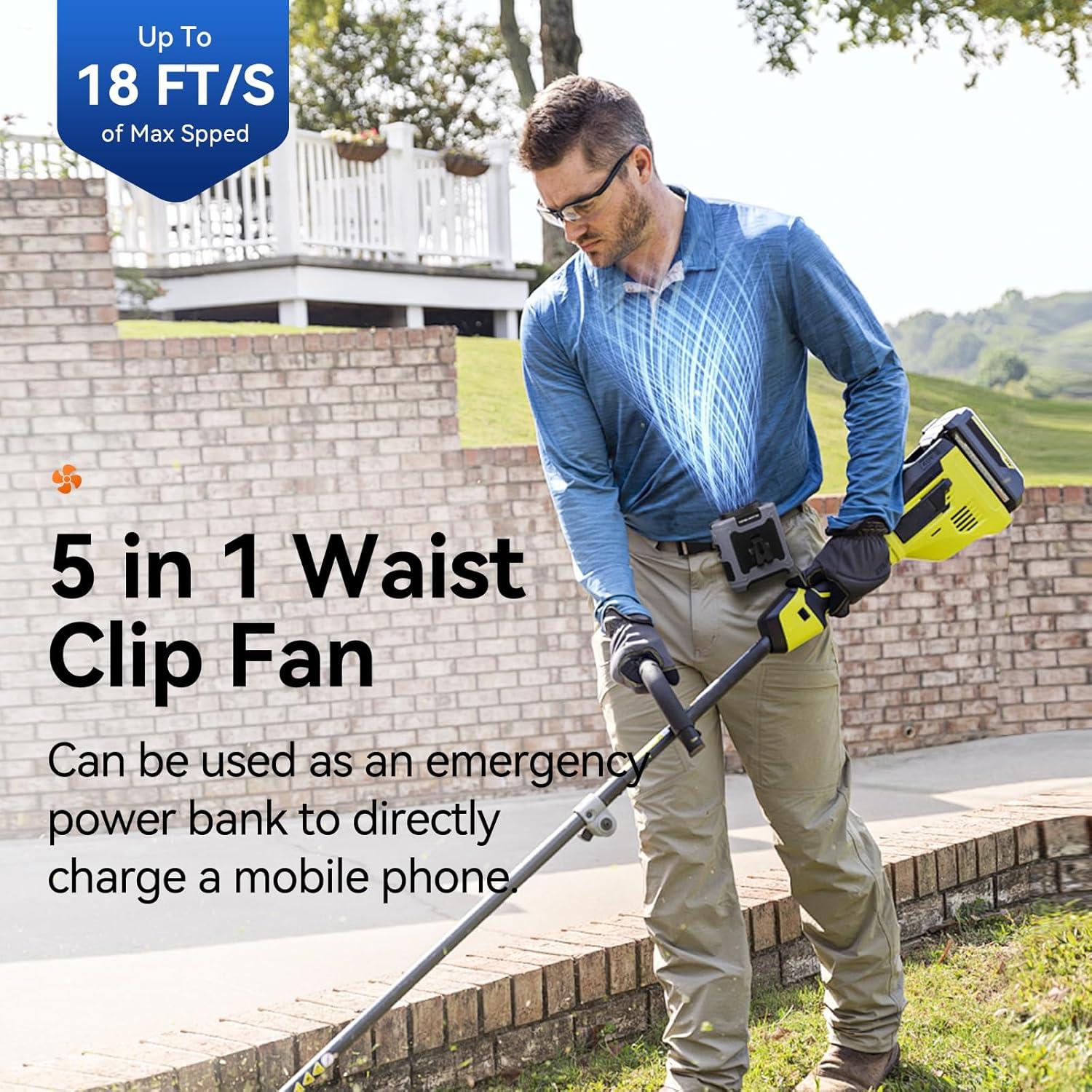 Ventilador de Cintura Aristide Recargable USB 10000mAh