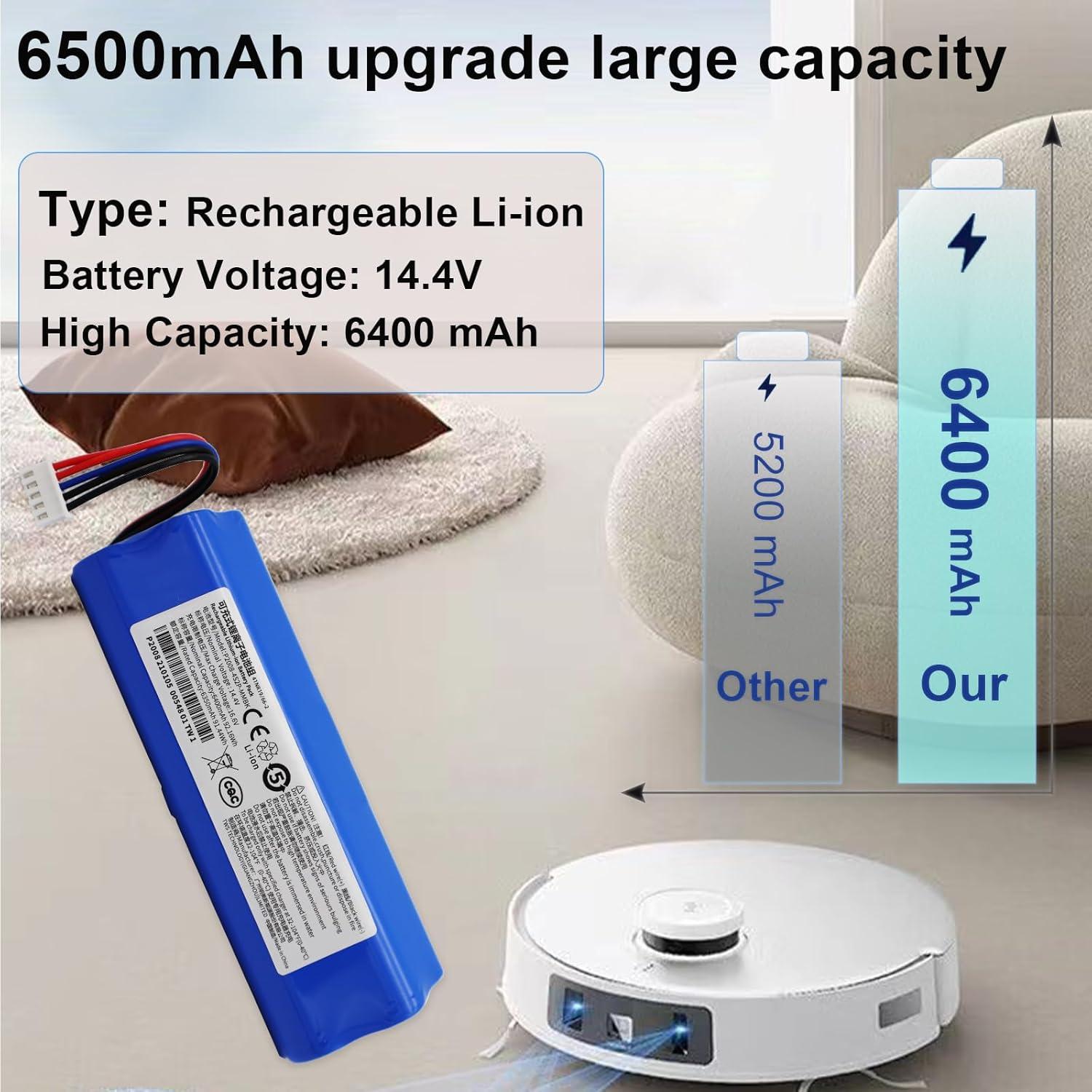 Batería Li-ion 6400mAh para Ecovacs Deebot T5 T8 T9 Ozmo