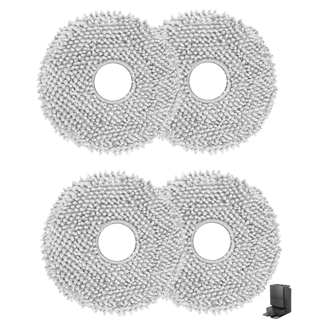 Paquete de 4 almohadillas de microfibra para Roborock Q Revo
