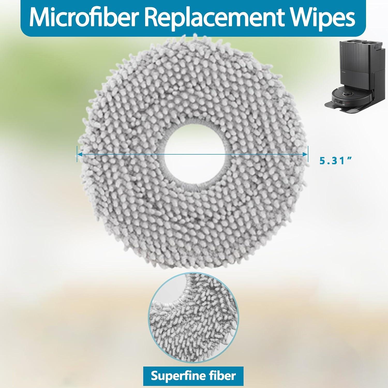 Paquete de 4 almohadillas de microfibra para Roborock Q Revo