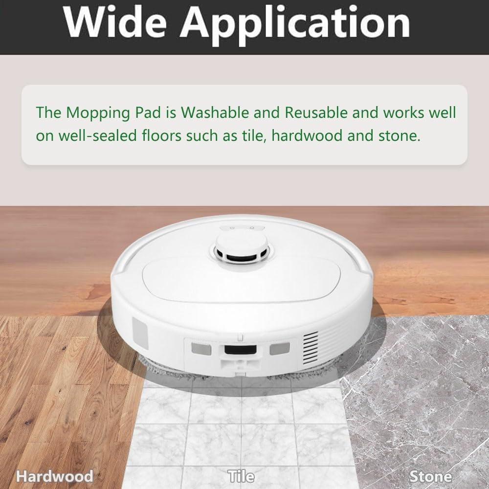 Paquete de 4 almohadillas de microfibra para Roborock Q Revo