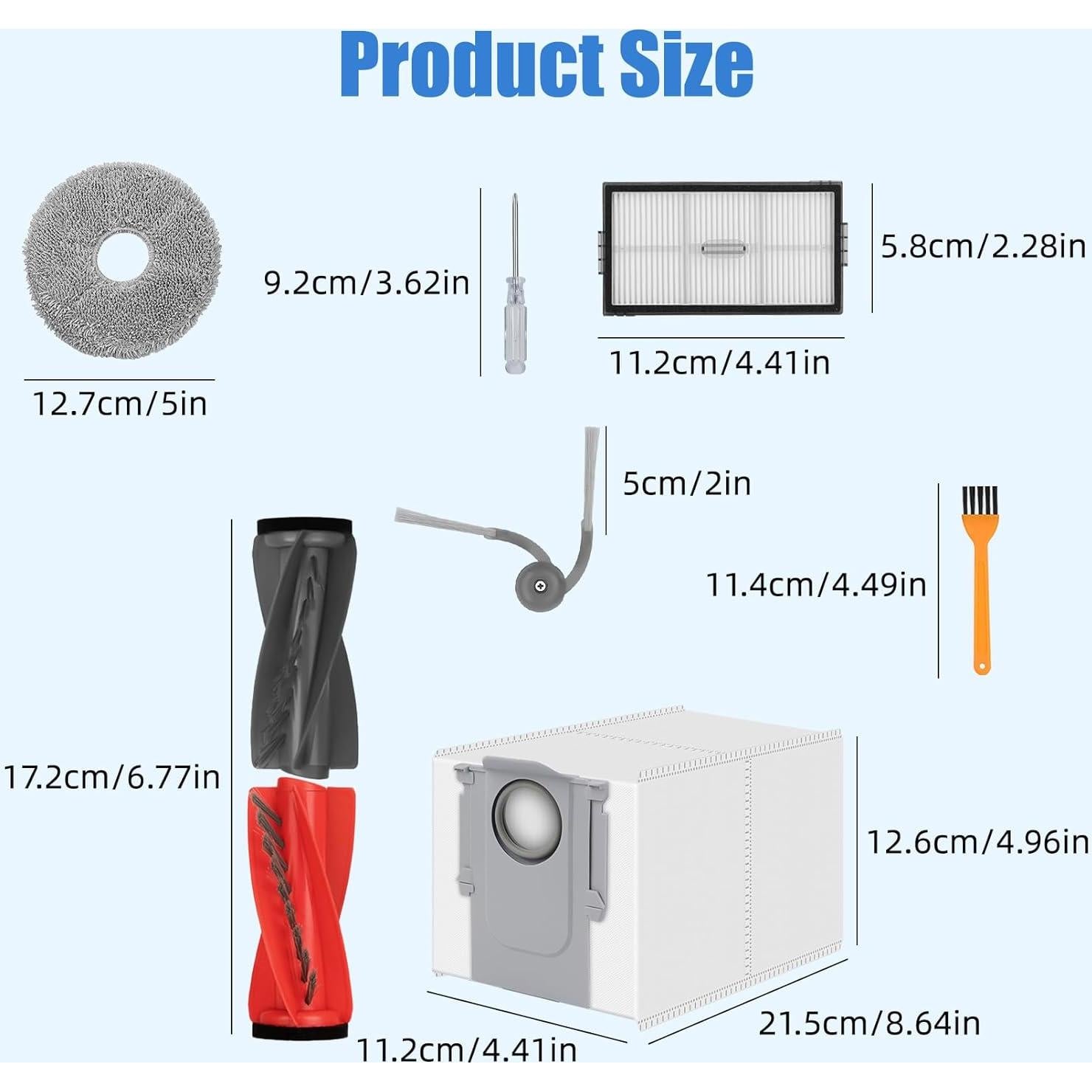 20 Piezas Repuesto Wulwun para Aspiradora Roborock Saros10R