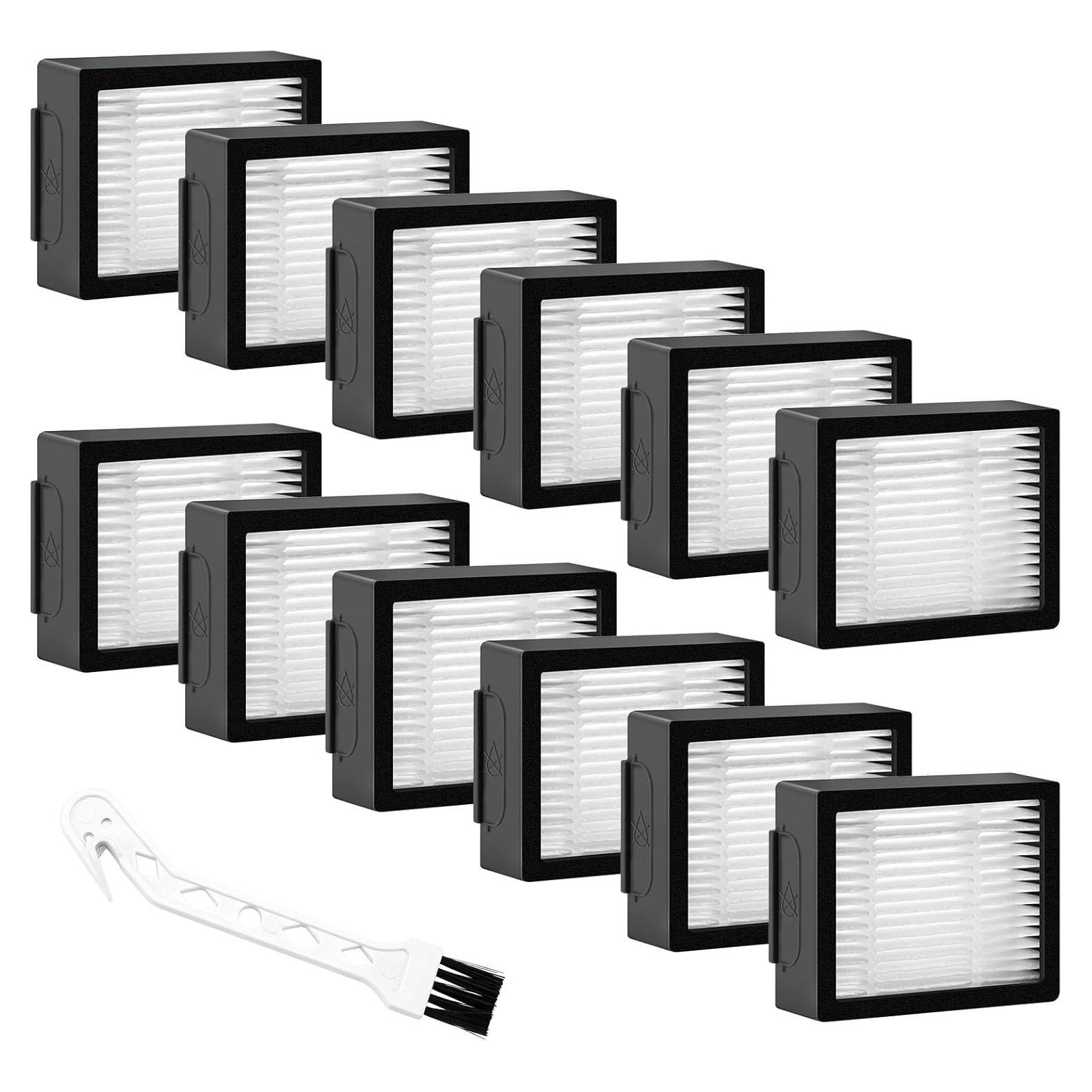 12 Pack Roomba Filters Fit for i-Robot Roomba I J E Series E5 E6 E7 i3 i3+ i4 i6 i6+ i7 i7+ i8 i8+ j7 j7+ Robot Vacuum Cleaners High-Efficiency Filter with 1 Cleaning Brush by Puxyblue