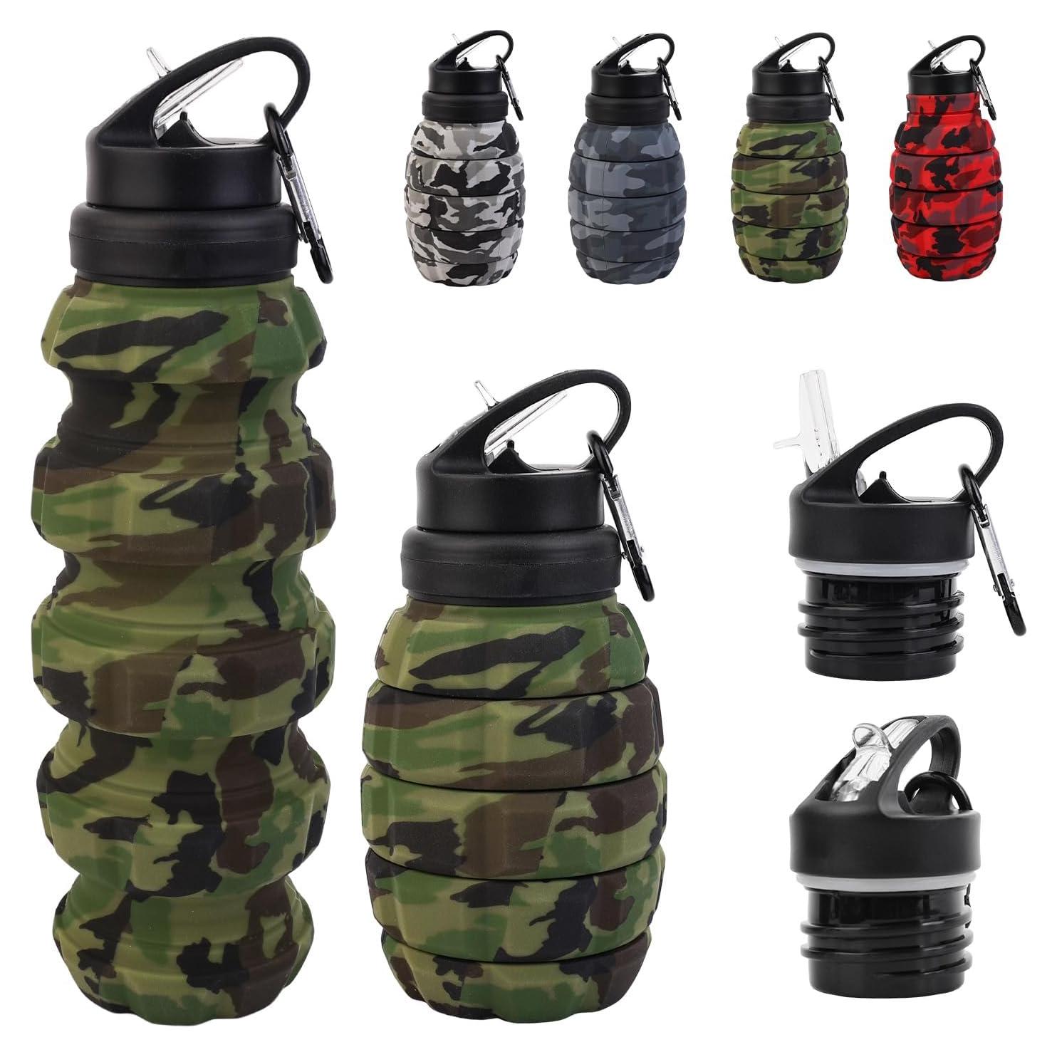 Botella de Agua Plegable KUNHANG 580ml Verde Deportiva