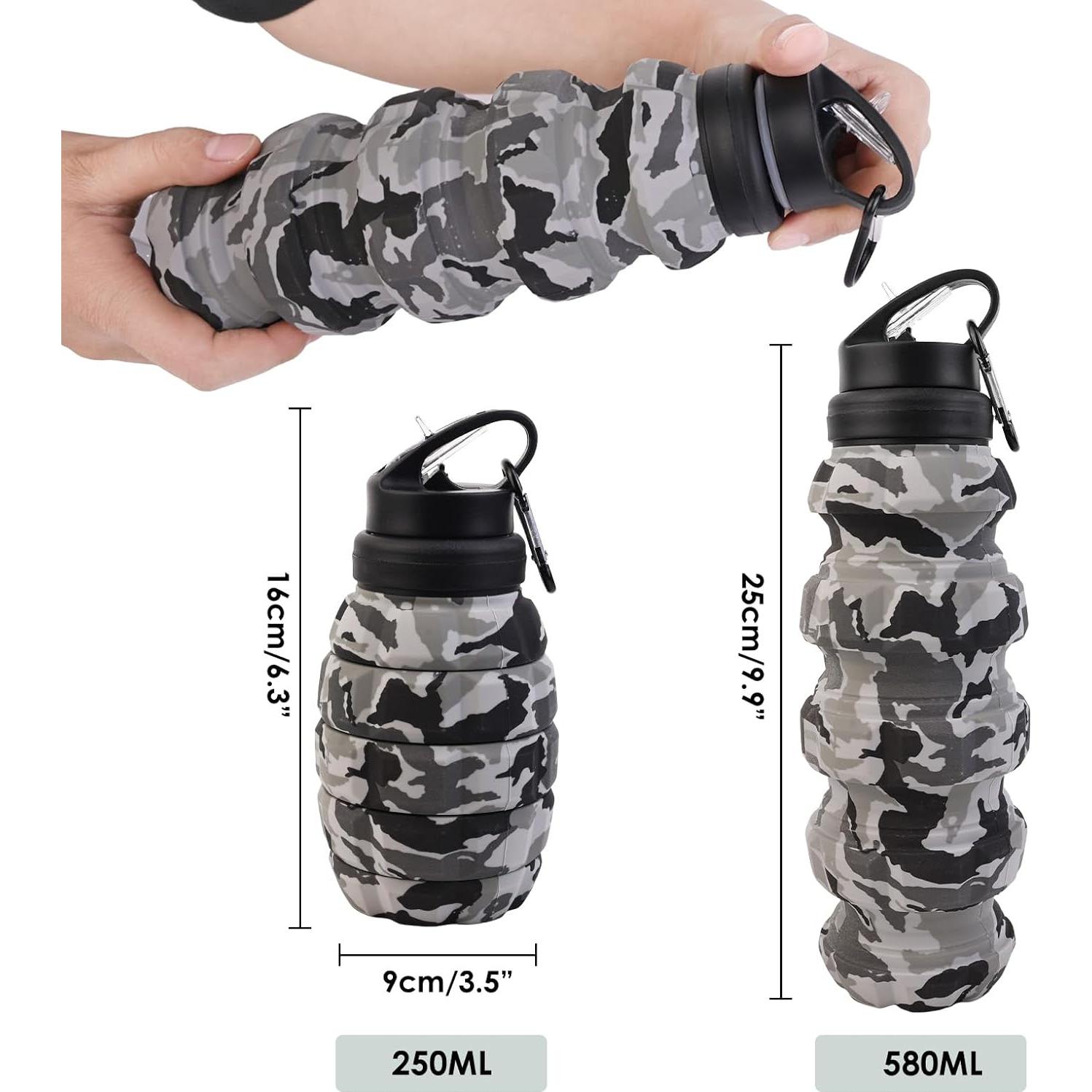 Botella de Agua Plegable KUNHANG 580ml Verde Deportiva