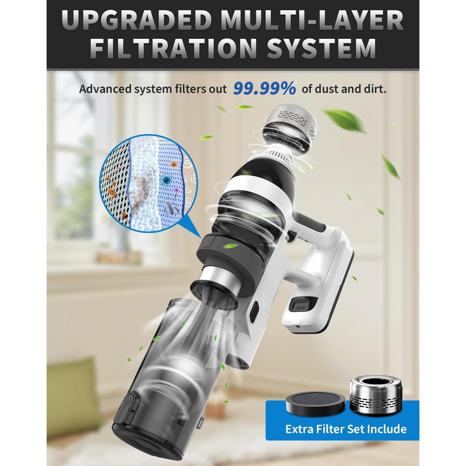 Aspiradora Inalámbrica NuYupo DHC200 550W 110 Min Carga Rápida