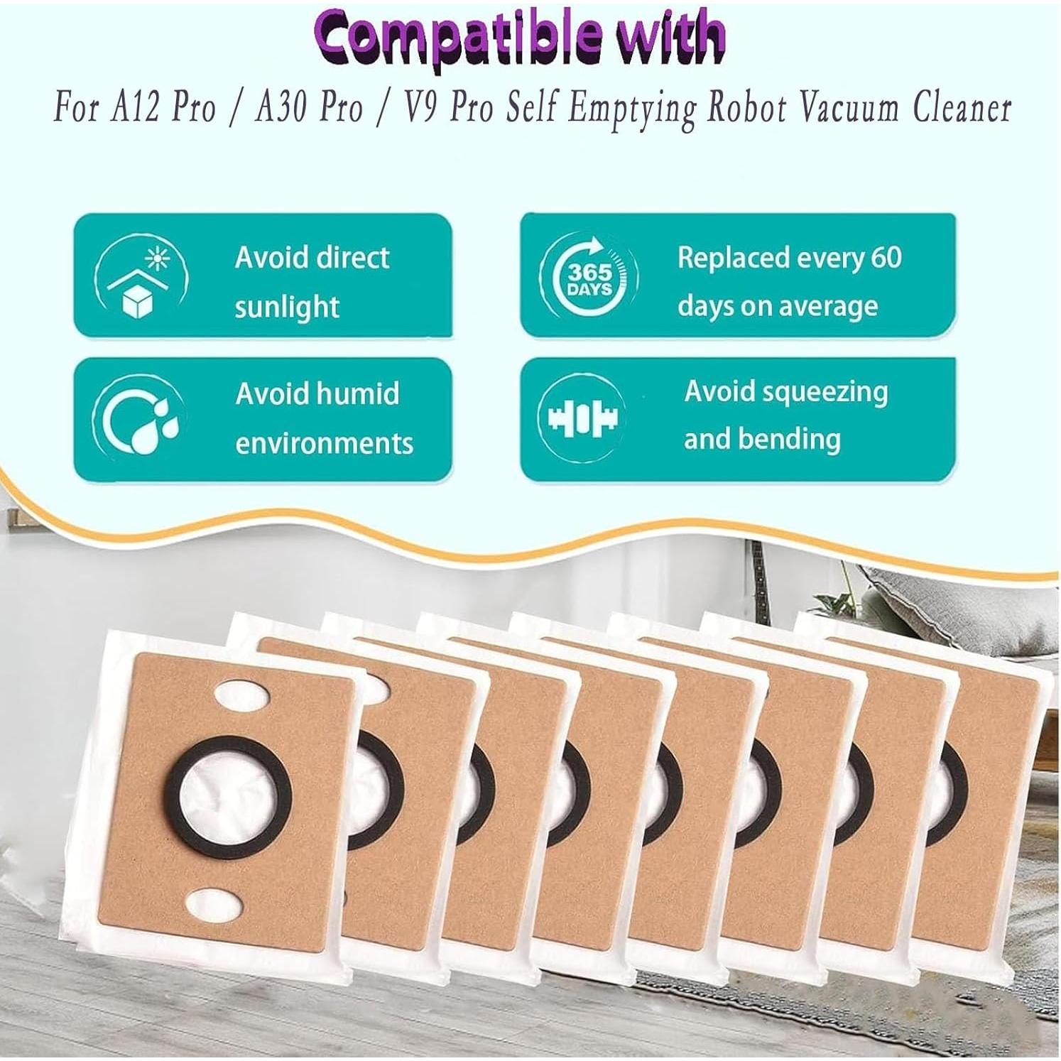 Bolsas de Reemplazo para Aspiradora ILIFE A12 Pro - 8 Paquetes
