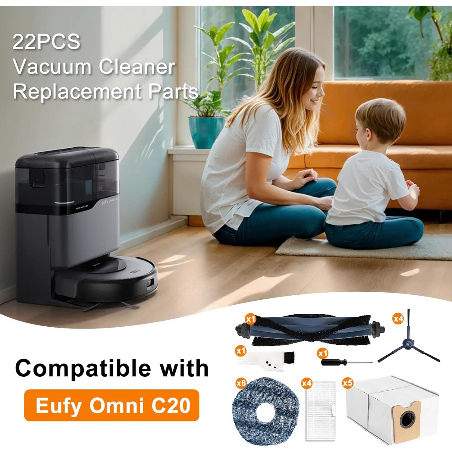 22 Accesorios iRobacc para Eufy Omni C20 Aspiradora Robótica