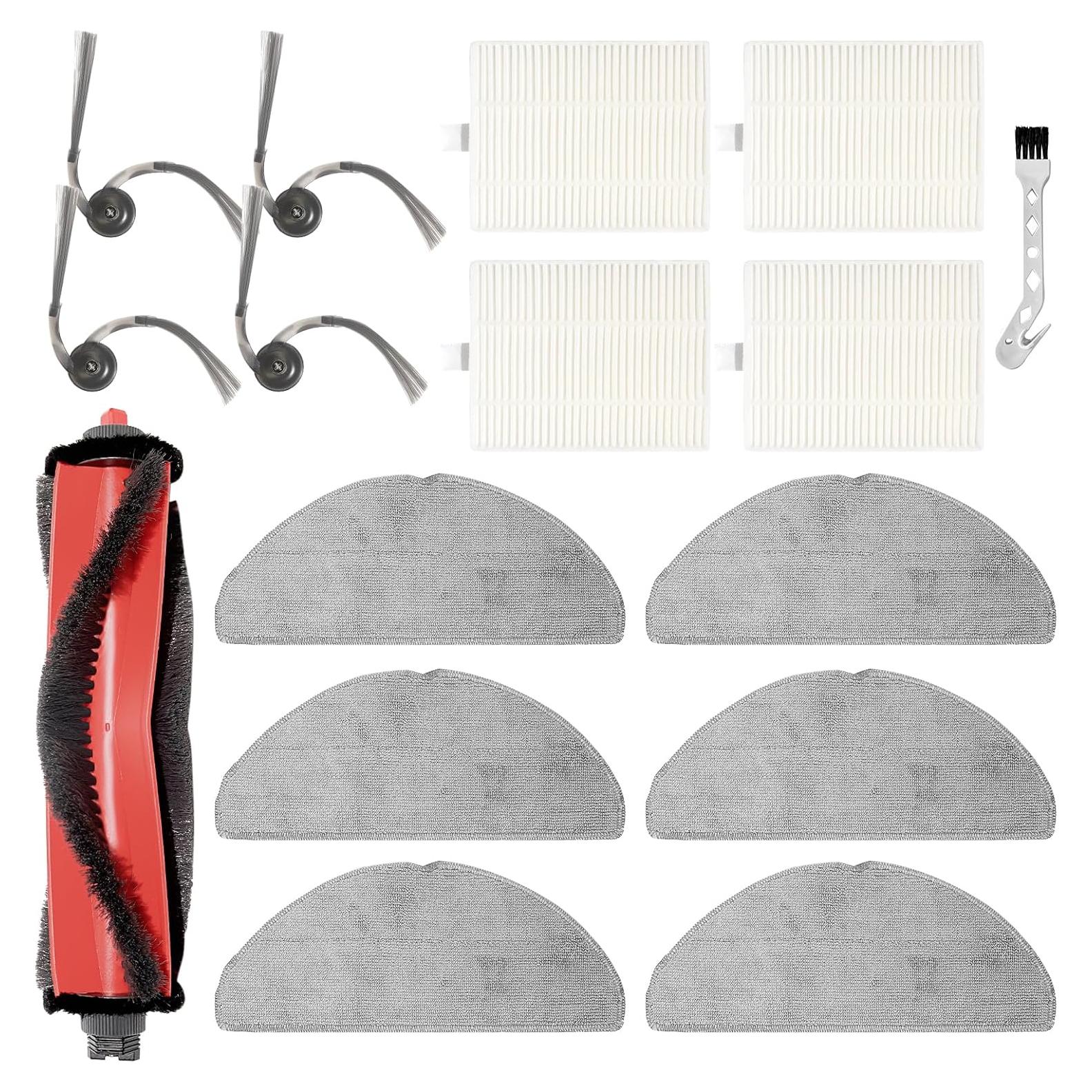 Kit de Accesorios para Aspiradora Robot Roborock Q7 M5 - 1 Cepillo Principal, 4 Laterales, 4 Filtros HEPA, 6 Paños de Mopa