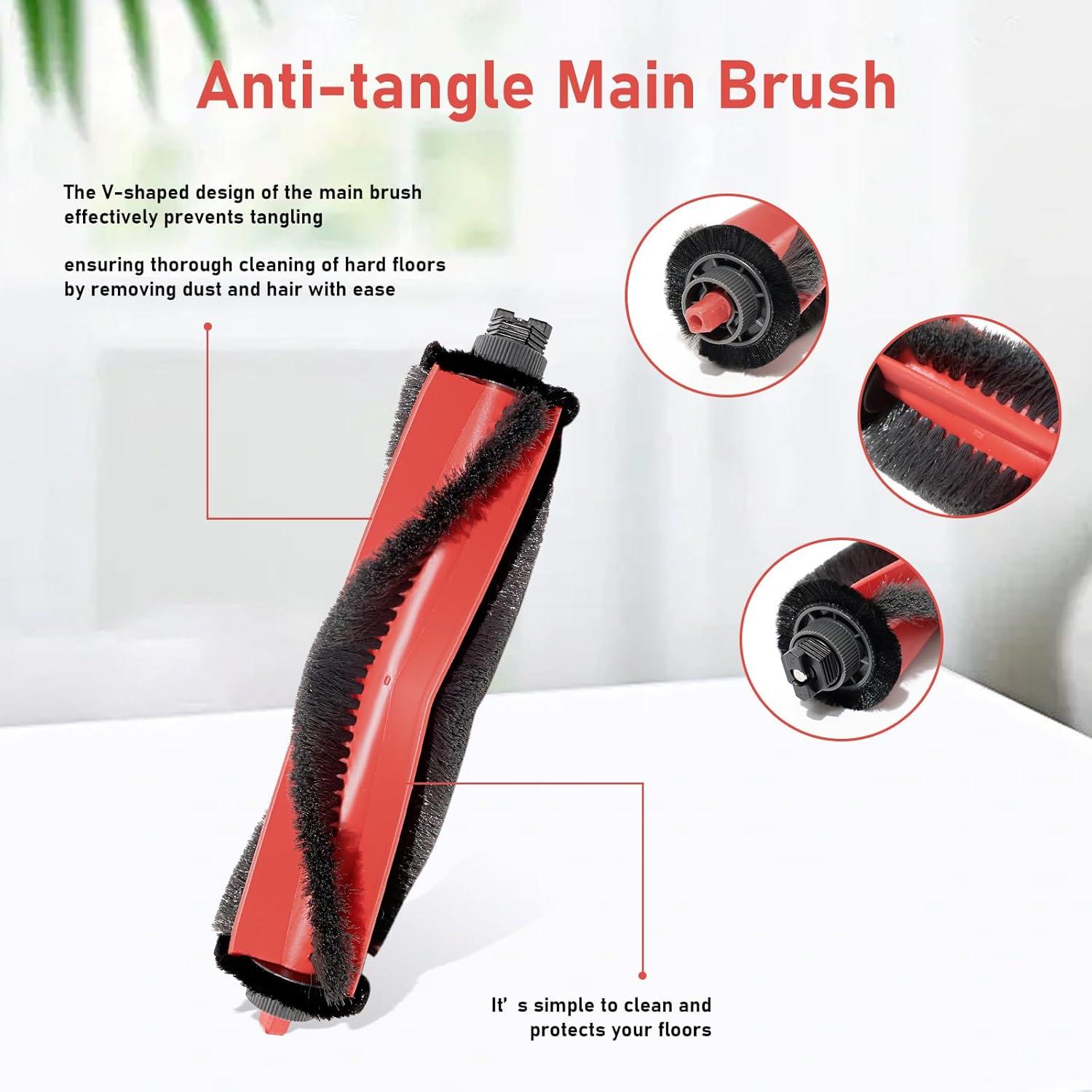 Kit de Accesorios para Aspiradora Robot Roborock Q7 M5 - 1 Cepillo Principal, 4 Laterales, 4 Filtros HEPA, 6 Paños de Mopa